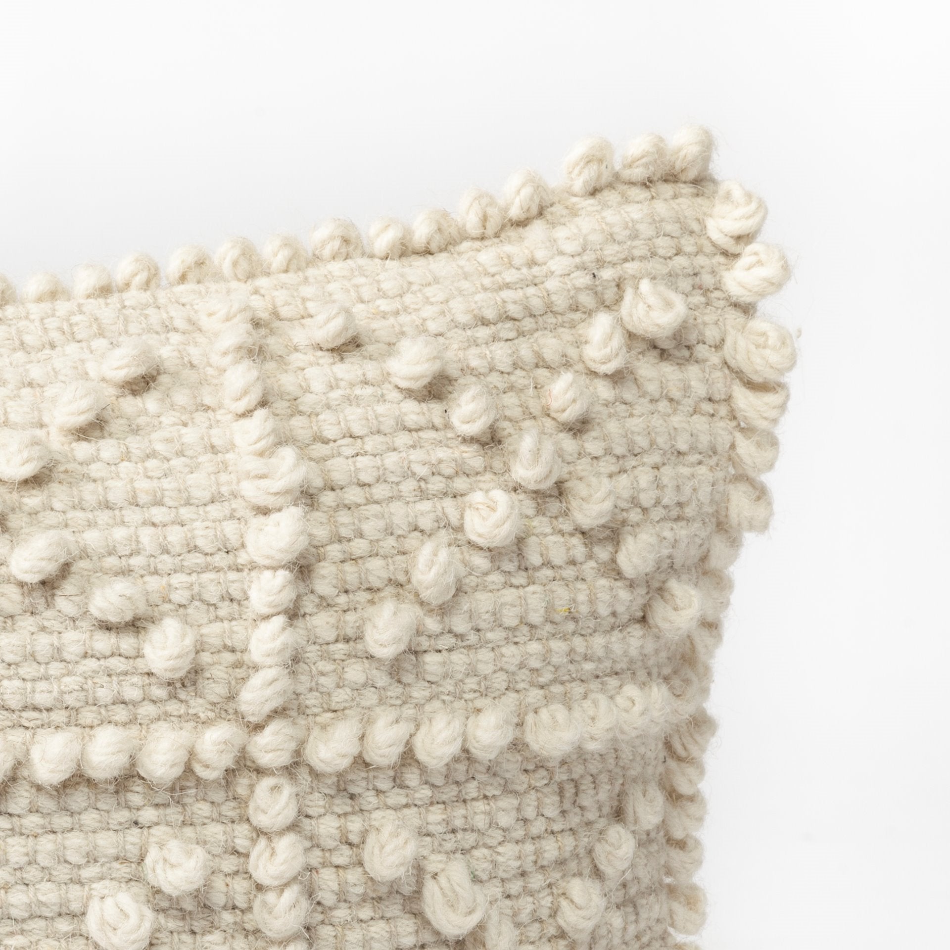 Leroy 18x18 Cream Raised Pattern Detail Pillow Cover