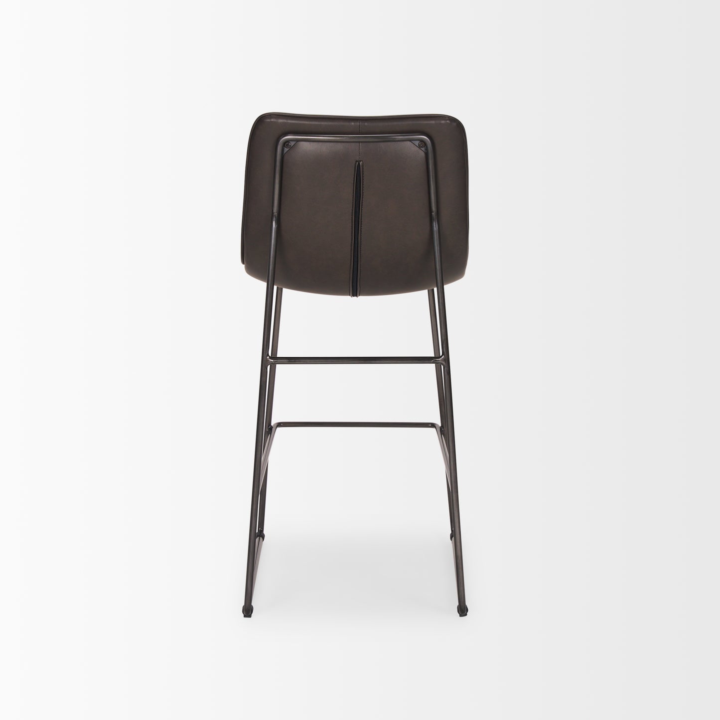 Meritt Bar Counter Stool Black Faux Leather | Black Metal - bar-stools