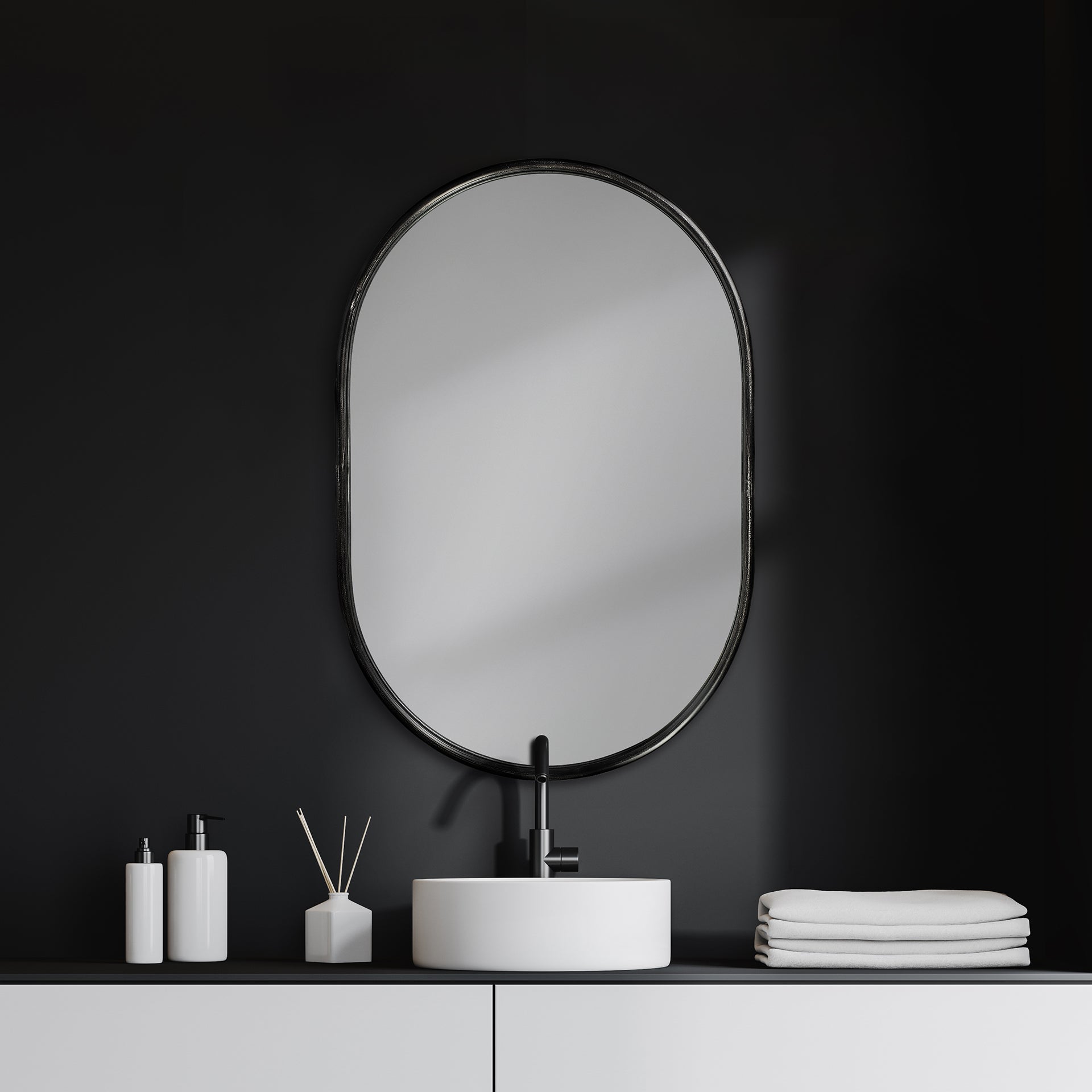 Sylvia Wall Mirror Black Metal - wall-mirrors-grouped