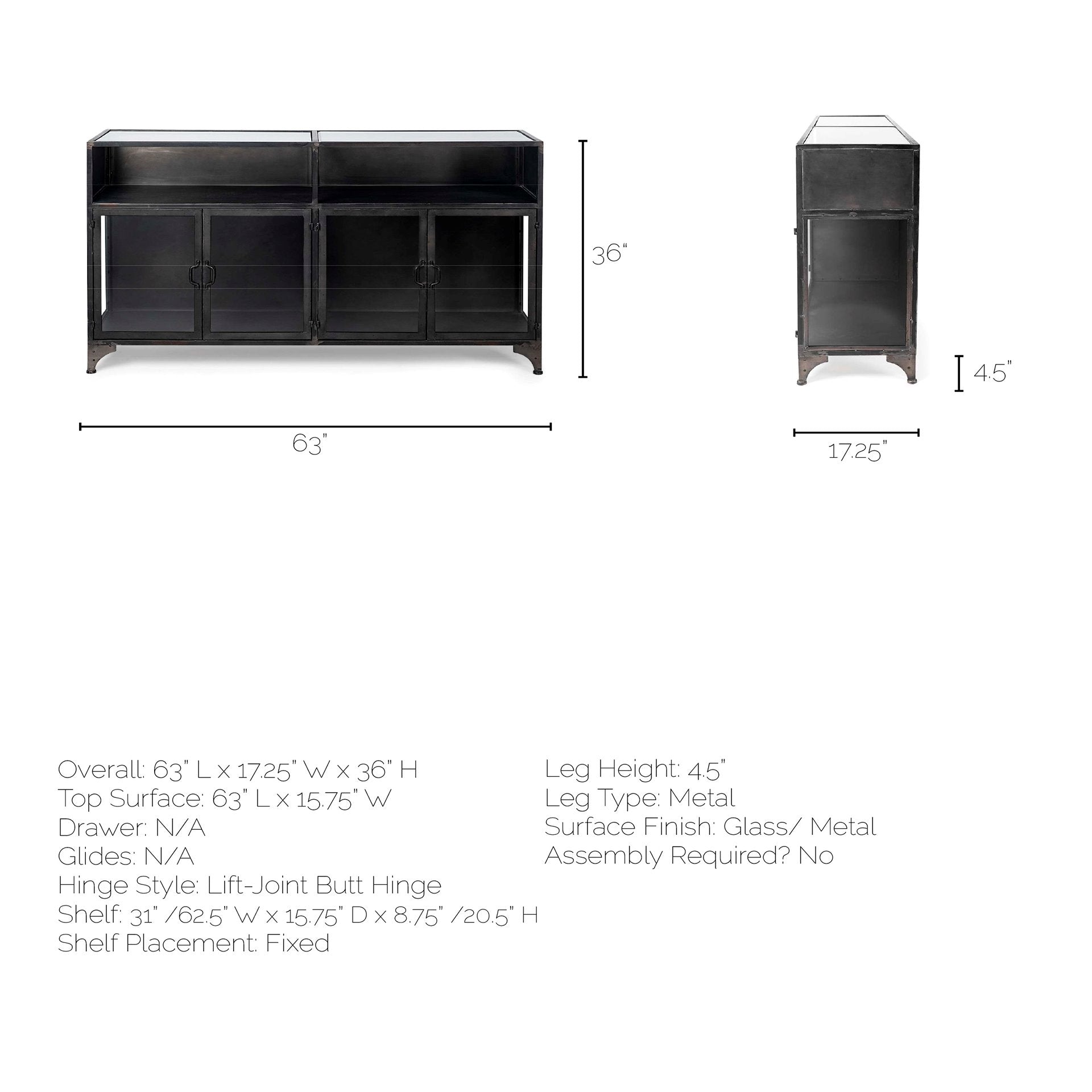 Pender Cabinet Black Metal - cabinets