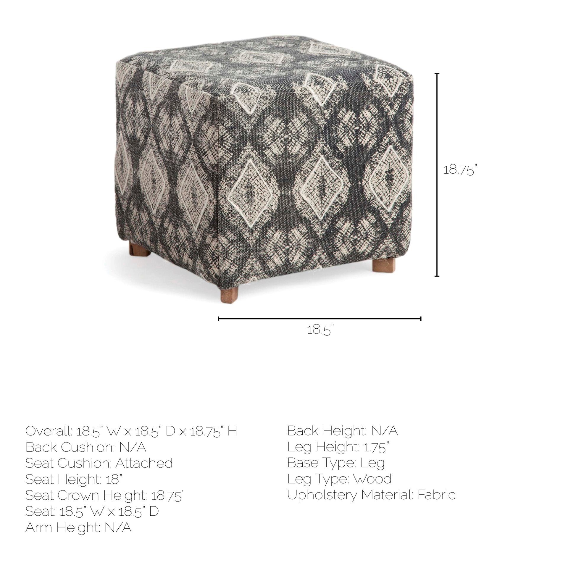 Pallu Ottoman Dhurrie Cotton | Brown Wood - ottoman-and-poufs