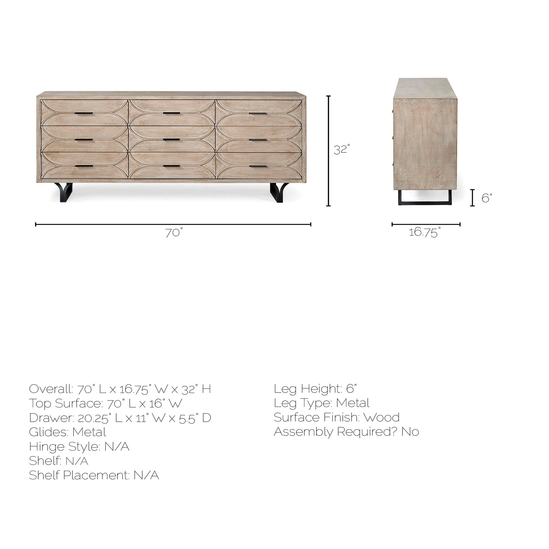 Giselle Sideboard Brown Wood | Black Metal - sideboards-and-buffets