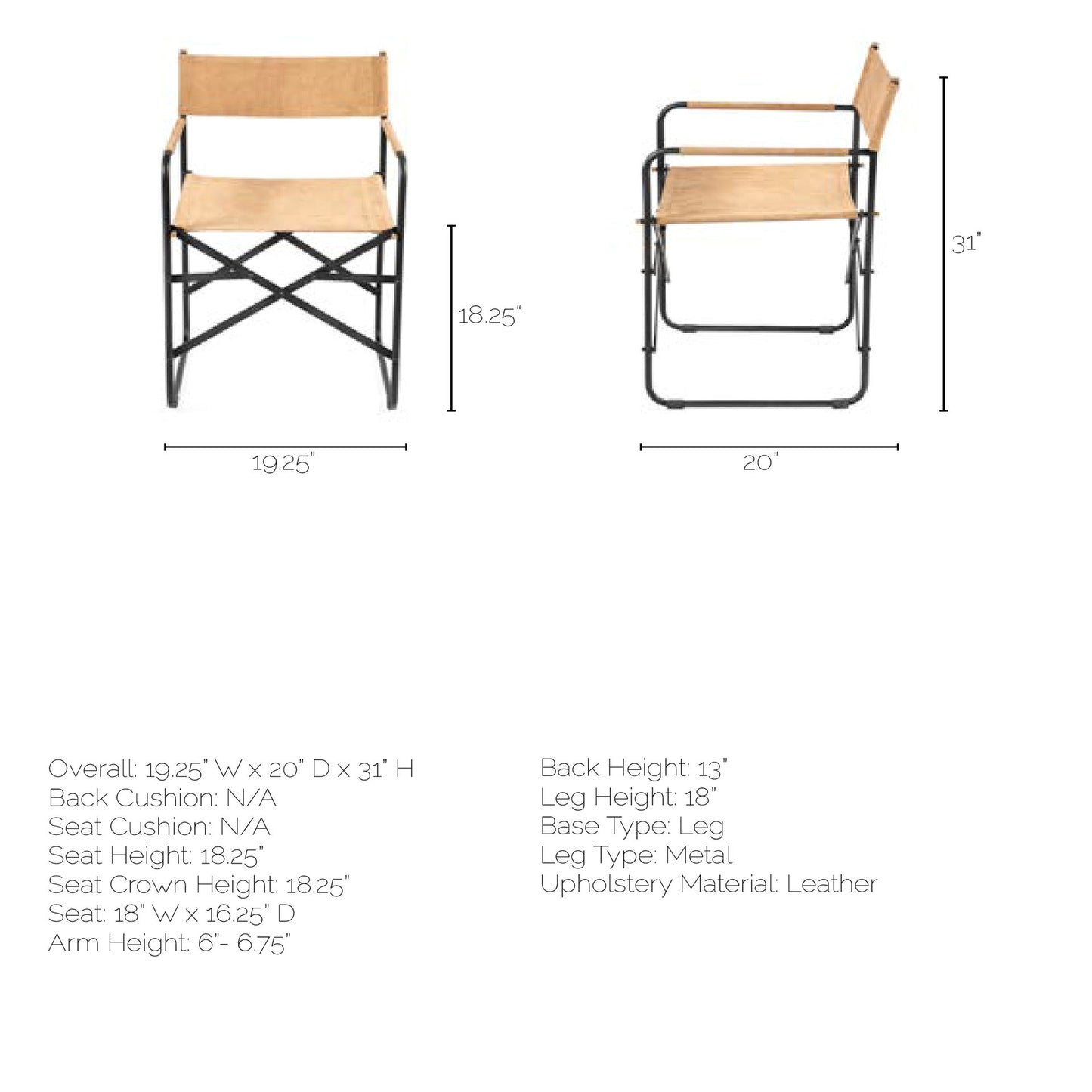 Direttore Dining Chair Tan Suede | Black Metal - dining-chairs