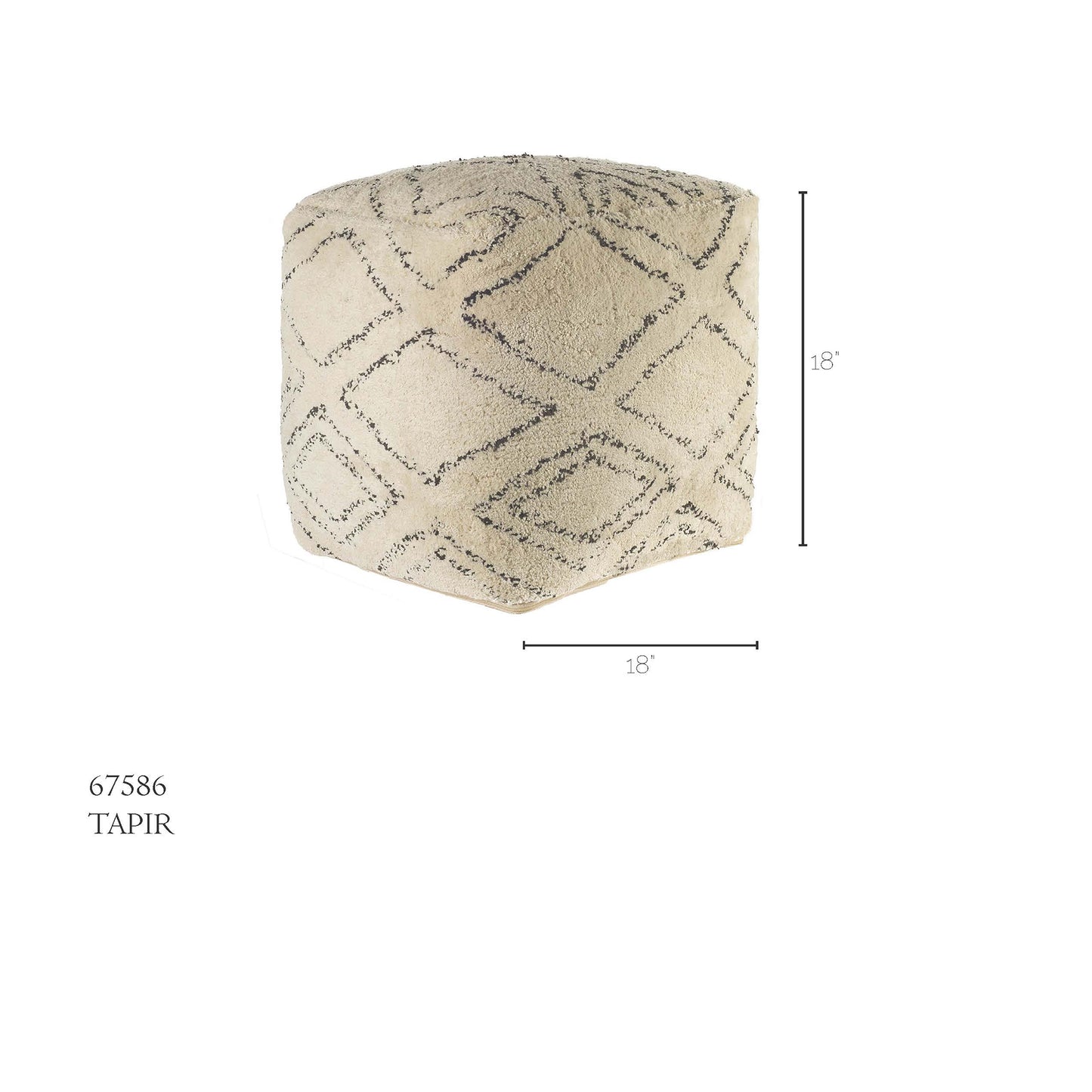 Tapir Pouf Beige Cotton - poufs