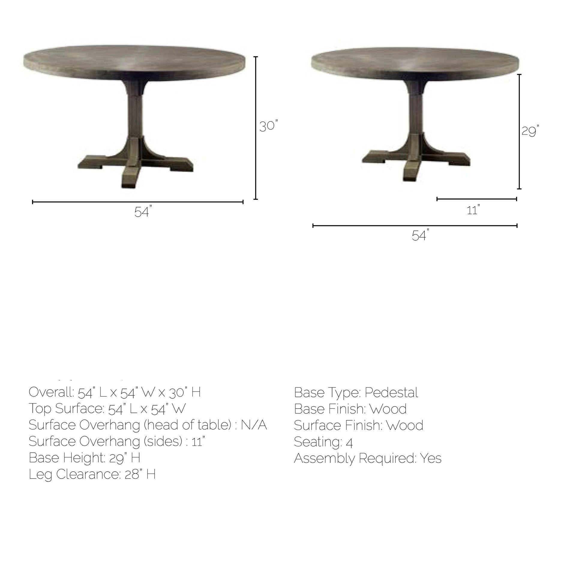 Barrett Round Dining Table Brown Wood | Round - dining-table