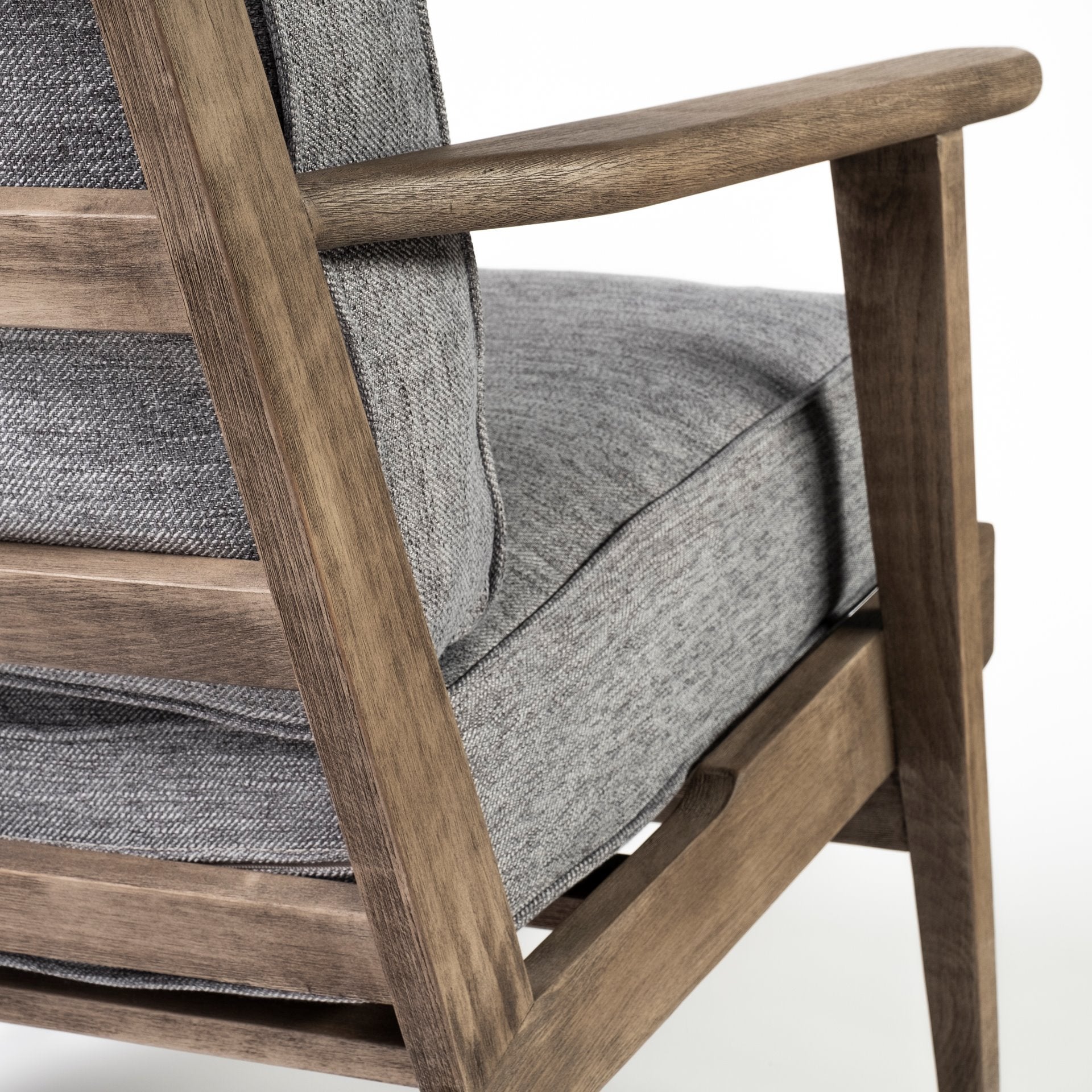 Olympus Accent Chair Castlerock Gray Fabric | Brown Wood - accent-chairs
