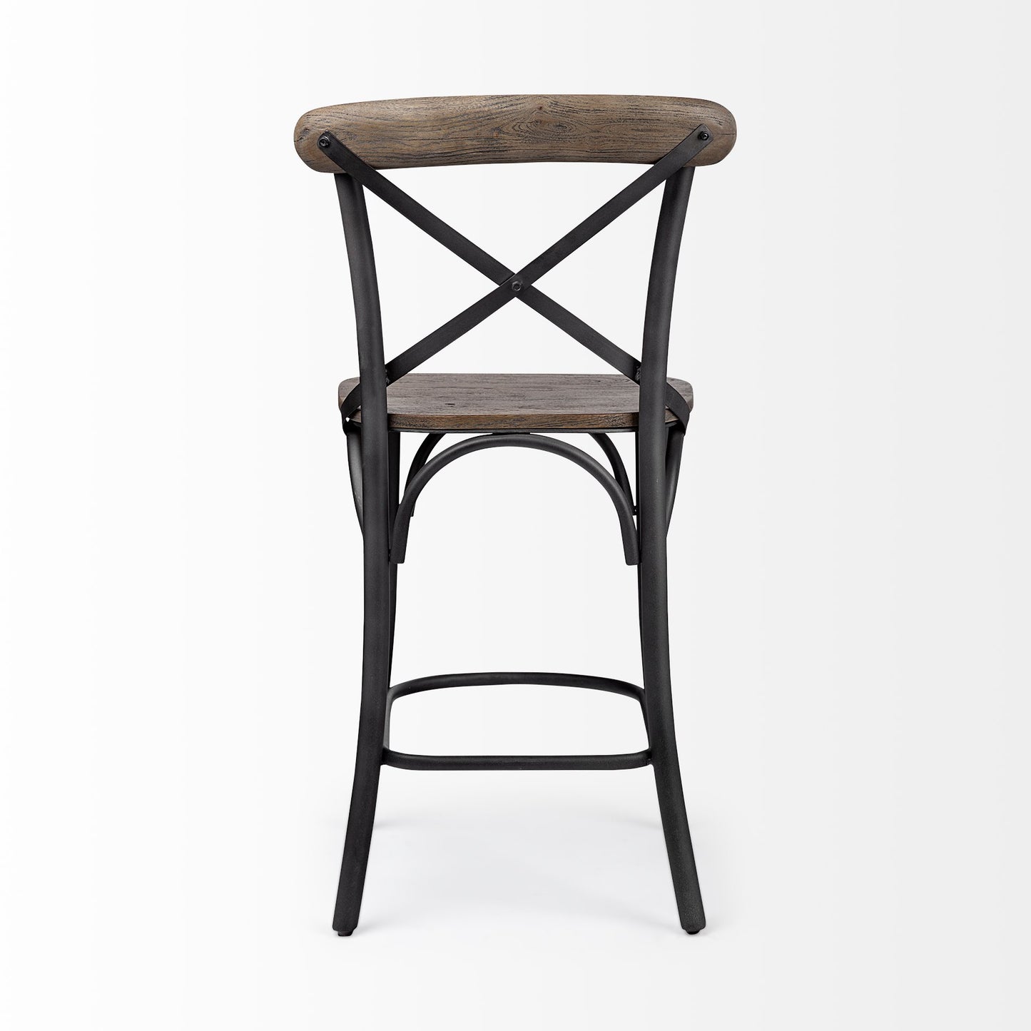 Etienne Bar Counter Stool Brown Wood | Black Metal | Counter - bar-stools