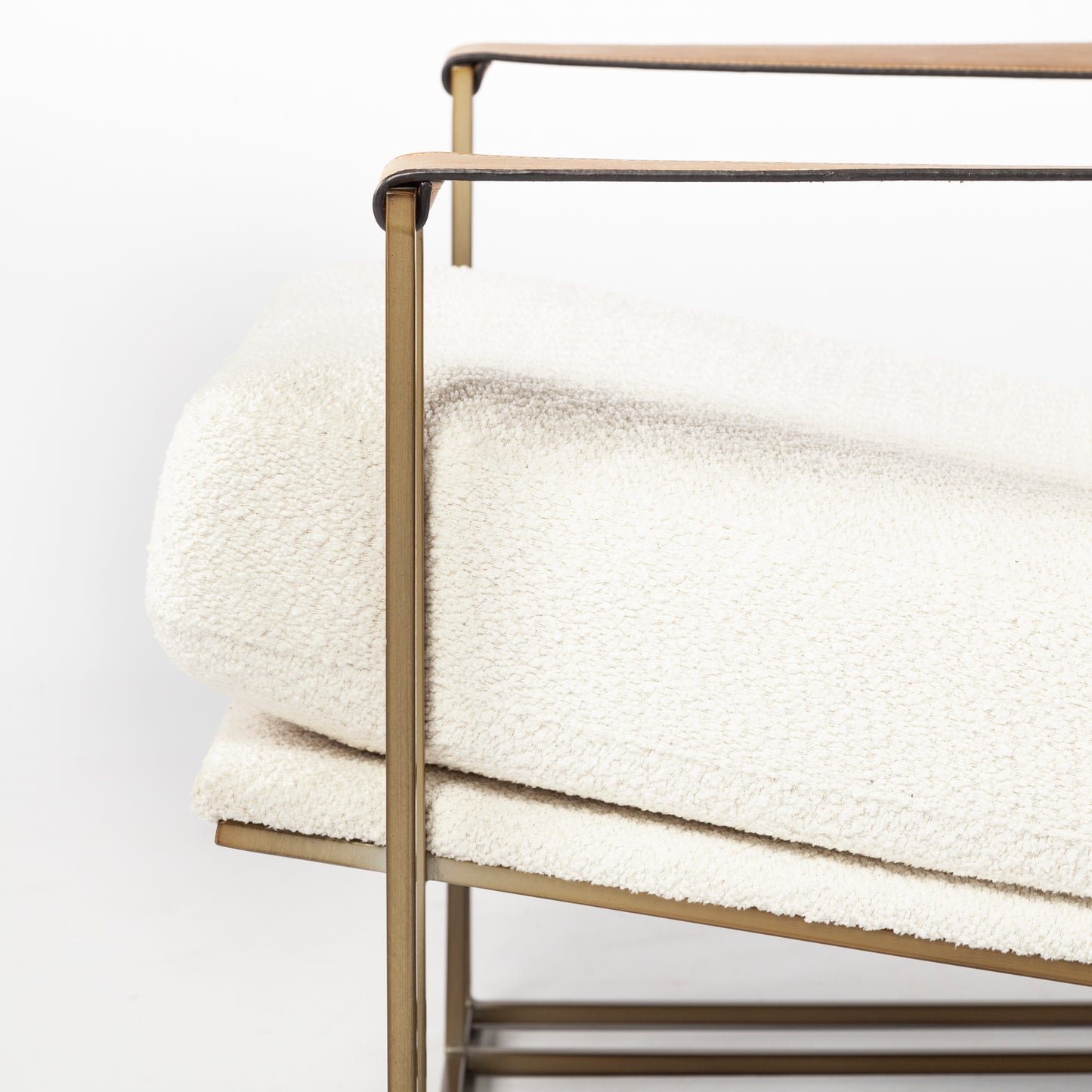 Watson Accent Chair Cream Boucle | Gold Metal - accent-chairs