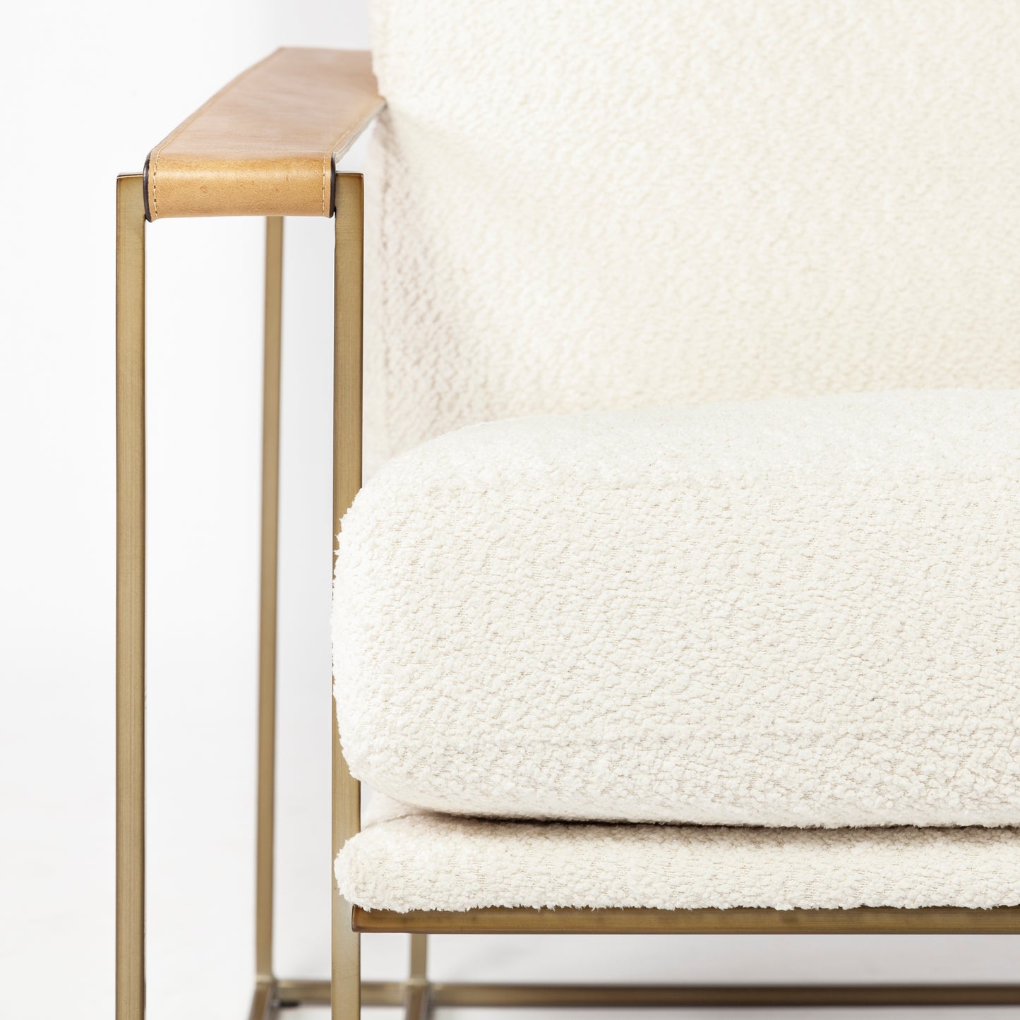 Watson Accent Chair Cream Boucle | Gold Metal - accent-chairs