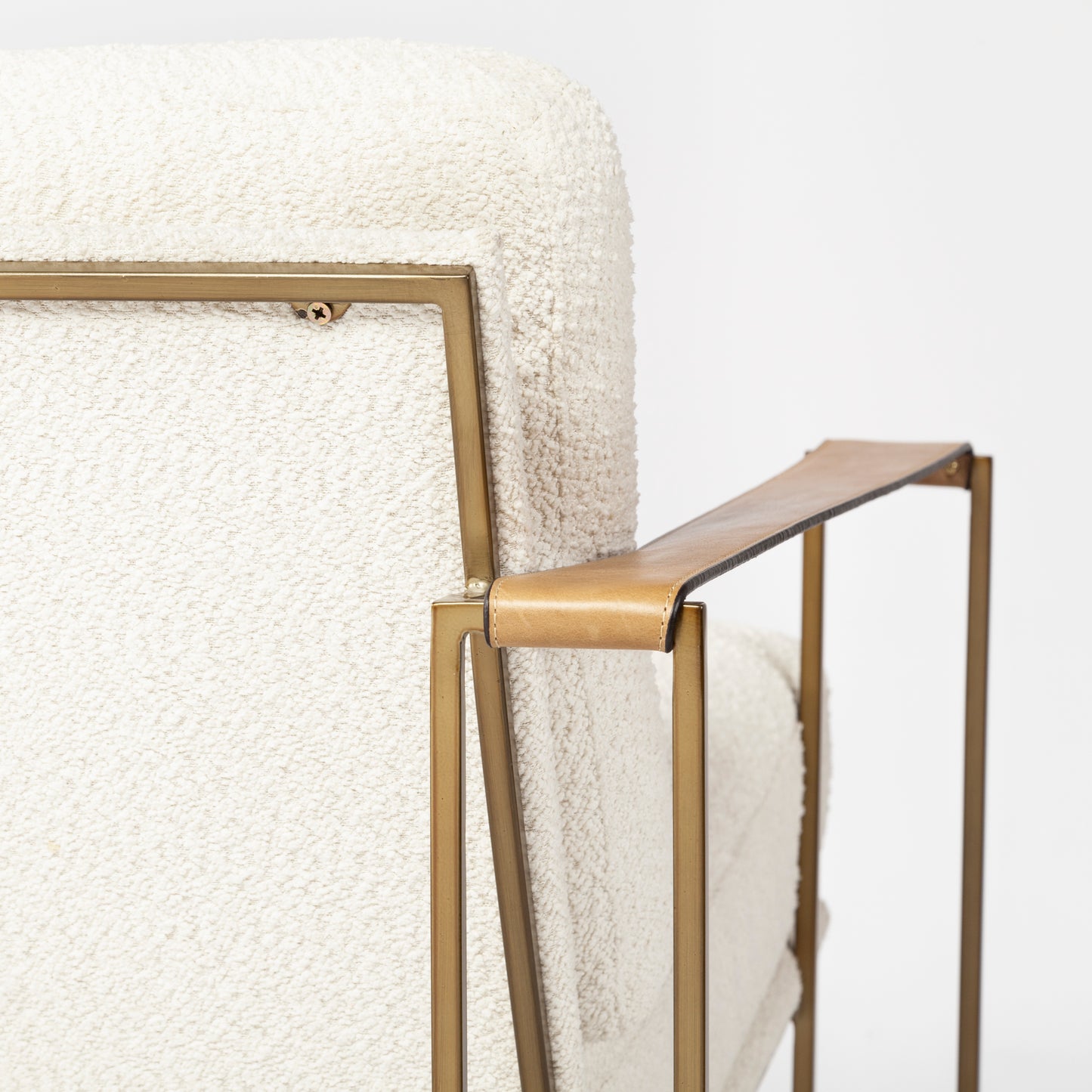 Watson Accent Chair Cream Boucle | Gold Metal - accent-chairs