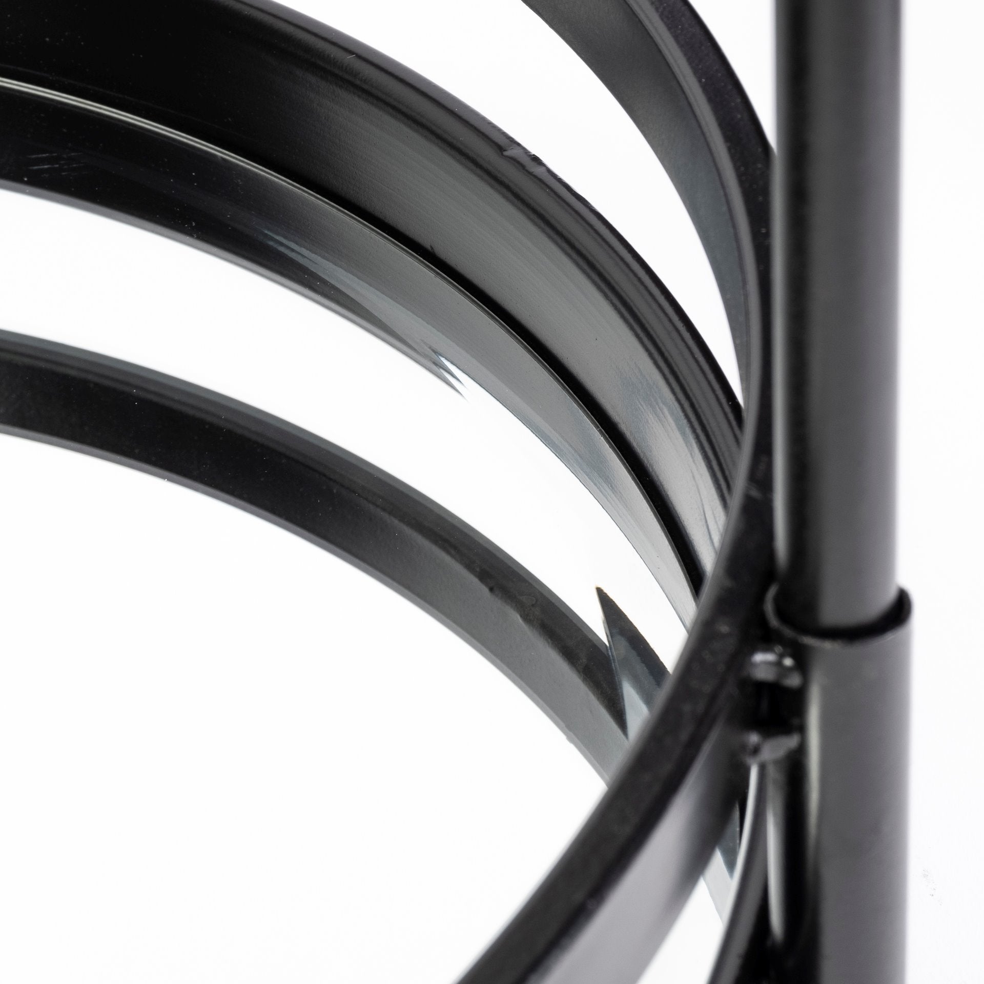 Ada Round Shape Black Metal Frame Two-Tier w/Glass Shelf Bar Cart