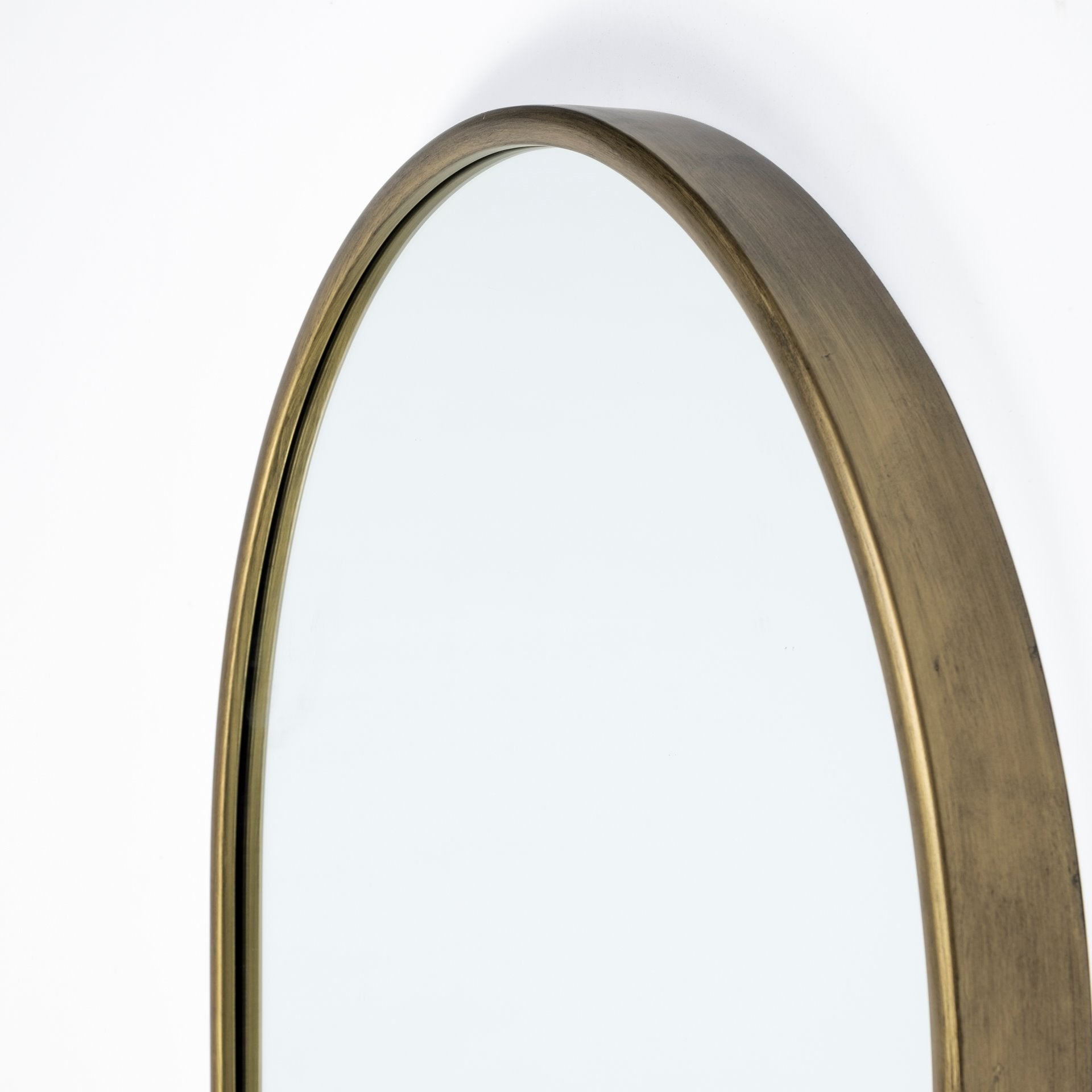Agatha 28.0L x 2.0W x 70.0H Rounded Arch Gold Metal Frame Full Length Mirror