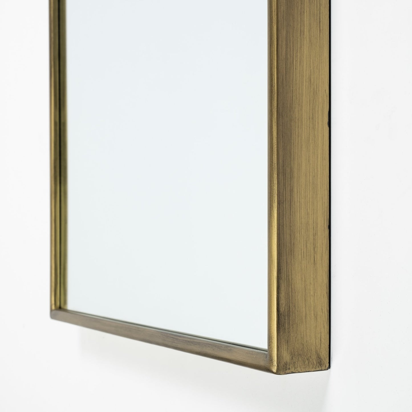 Agatha 28.0L x 2.0W x 70.0H Rounded Arch Gold Metal Frame Full Length Mirror