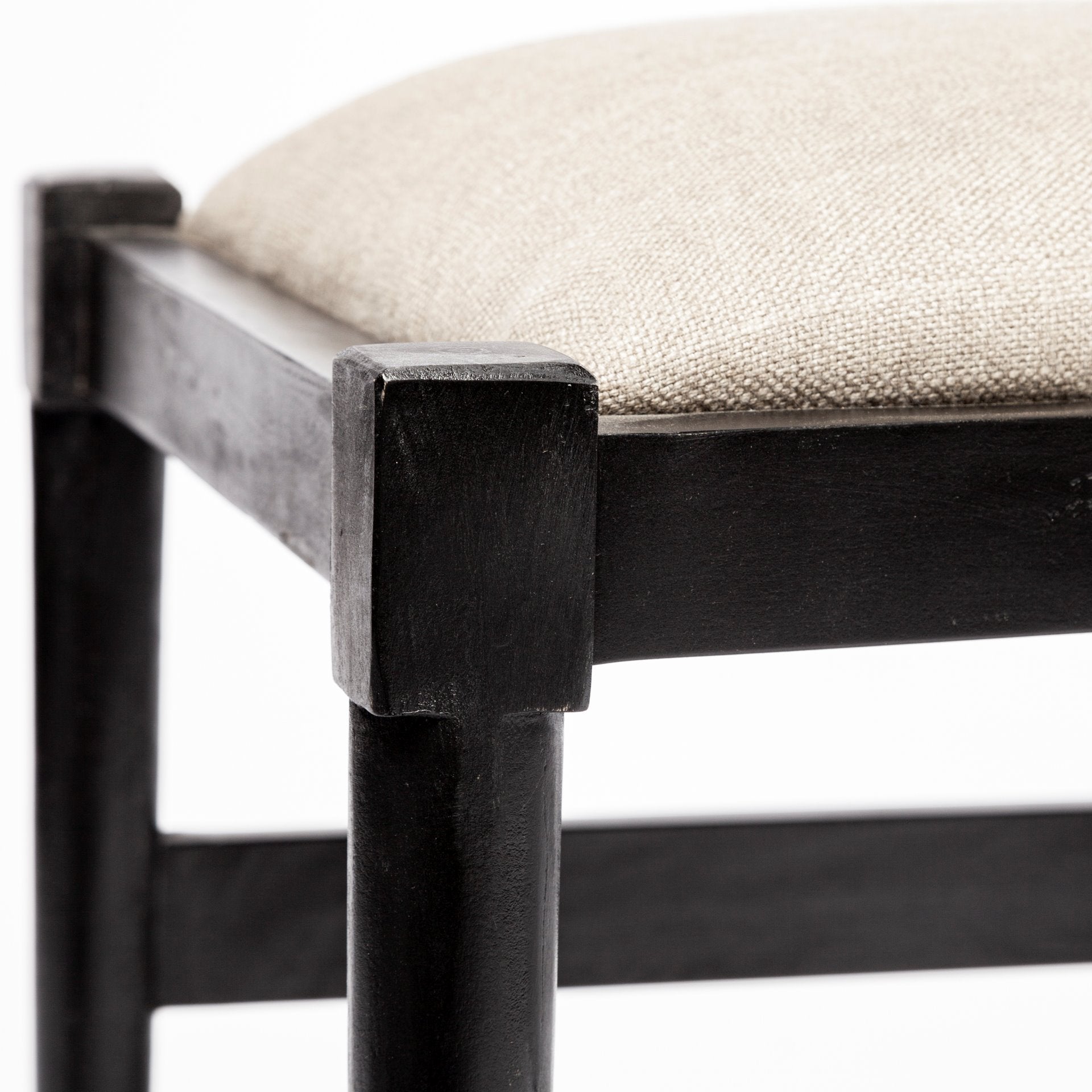 Trixie I  Black Wooden Base w/ Dark Taupe Fabric Seat Dining Chair