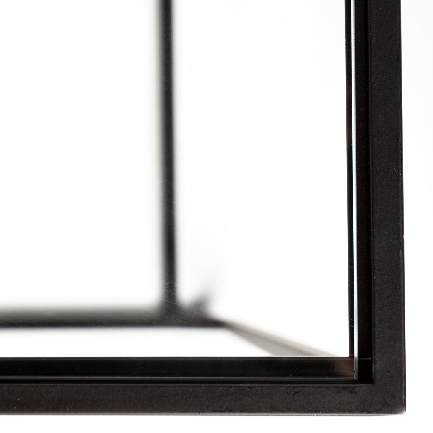 Arya (Set of 2) 24L x 10W Black Rectangular Glass Top Iron Frame Accent Table