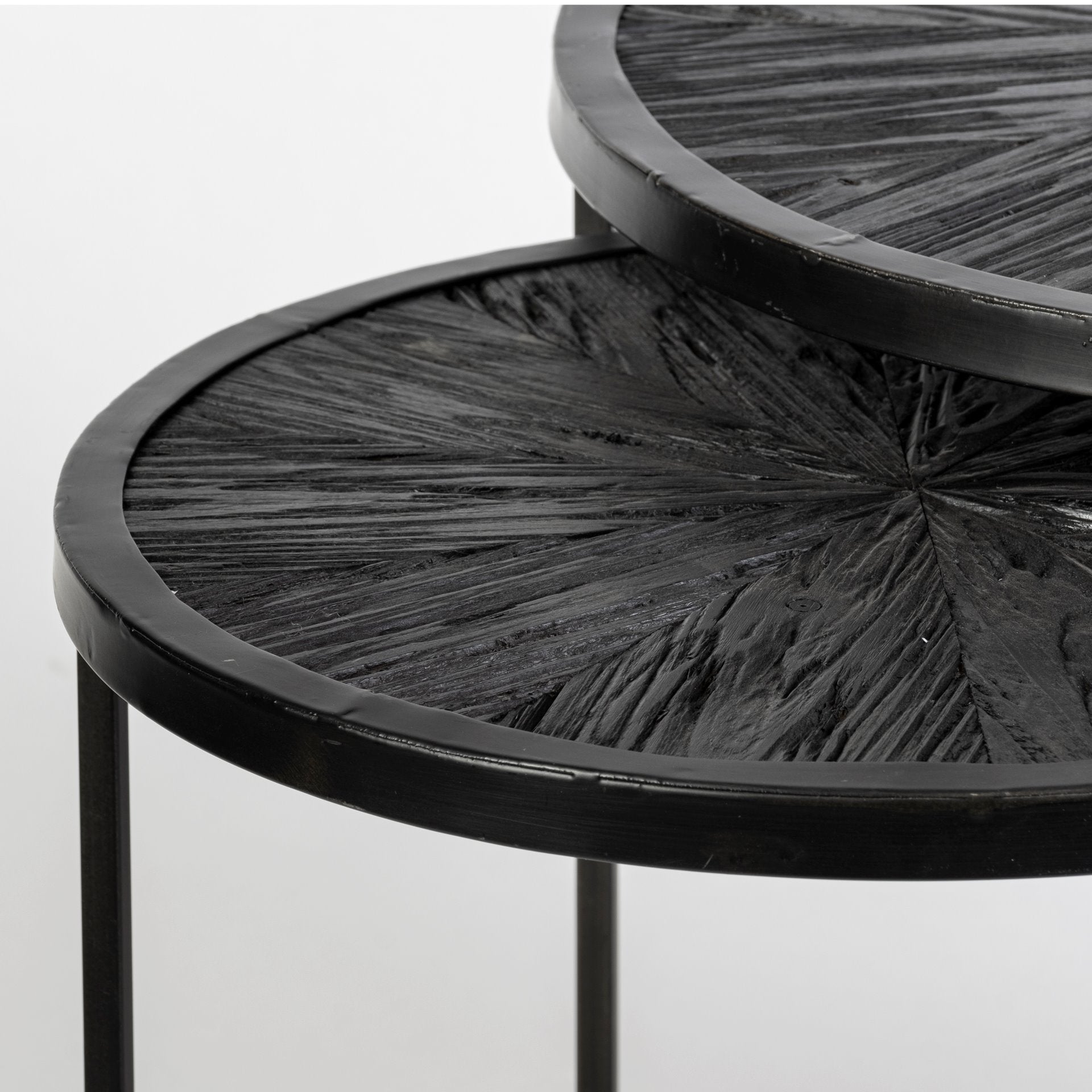 Chakra Accent Table Black Wood | Black Metal - accent-tables