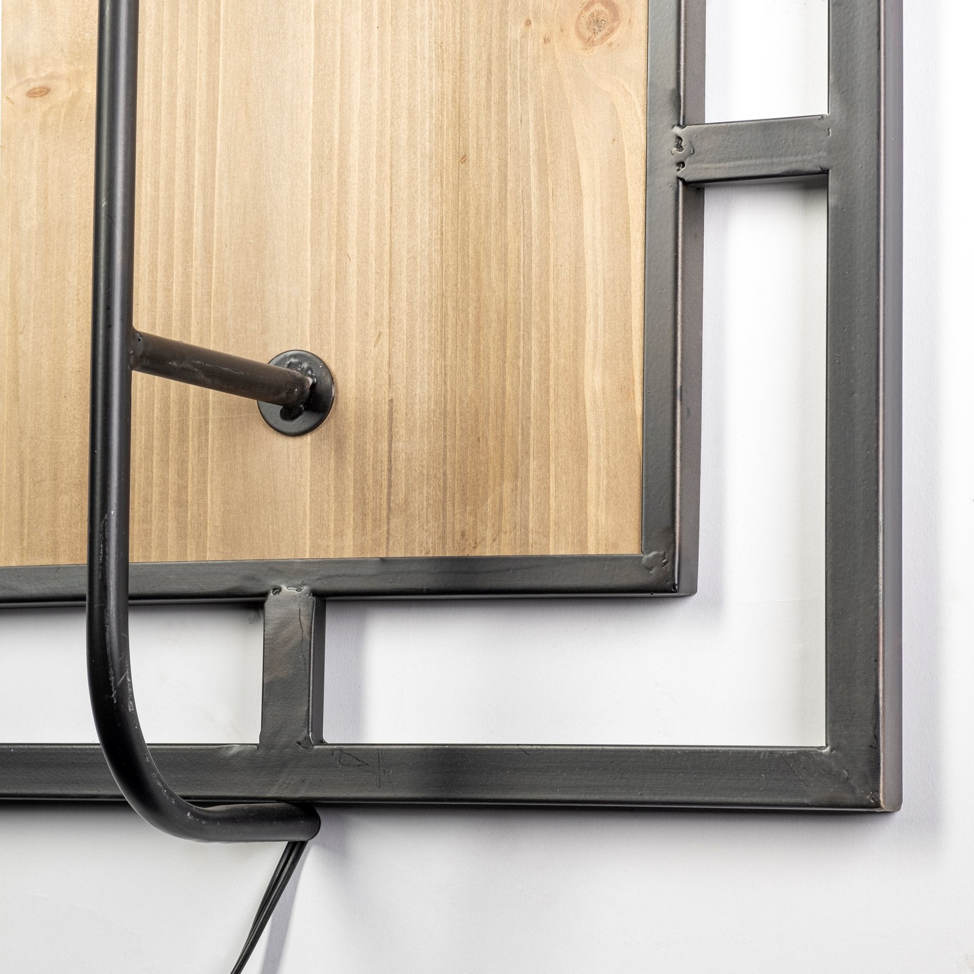 Cleo Wall Sconce Brown Wood | Black Metal - wall-fixtures