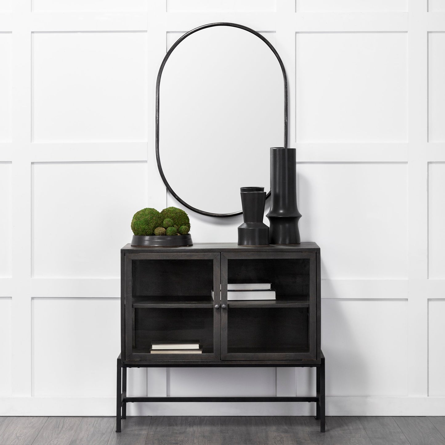 Sylvia Wall Mirror Black Metal - wall-mirrors-grouped