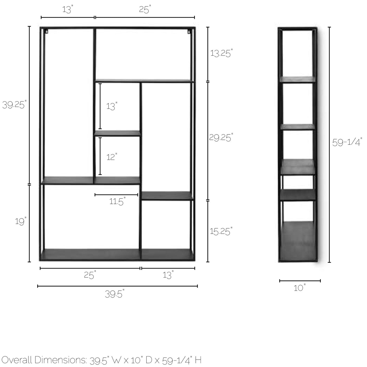 Meridius Wall Furniture Black Metal - wall-furniture