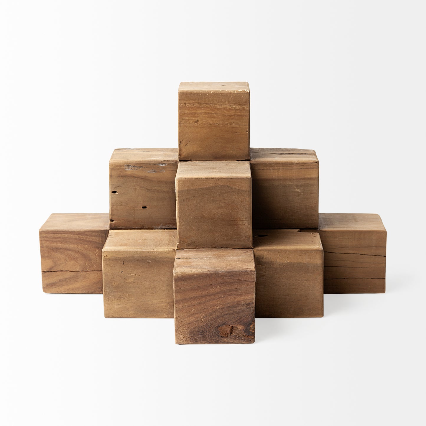 Rubik 15L x 10W Natural Wooden Cube Display Object