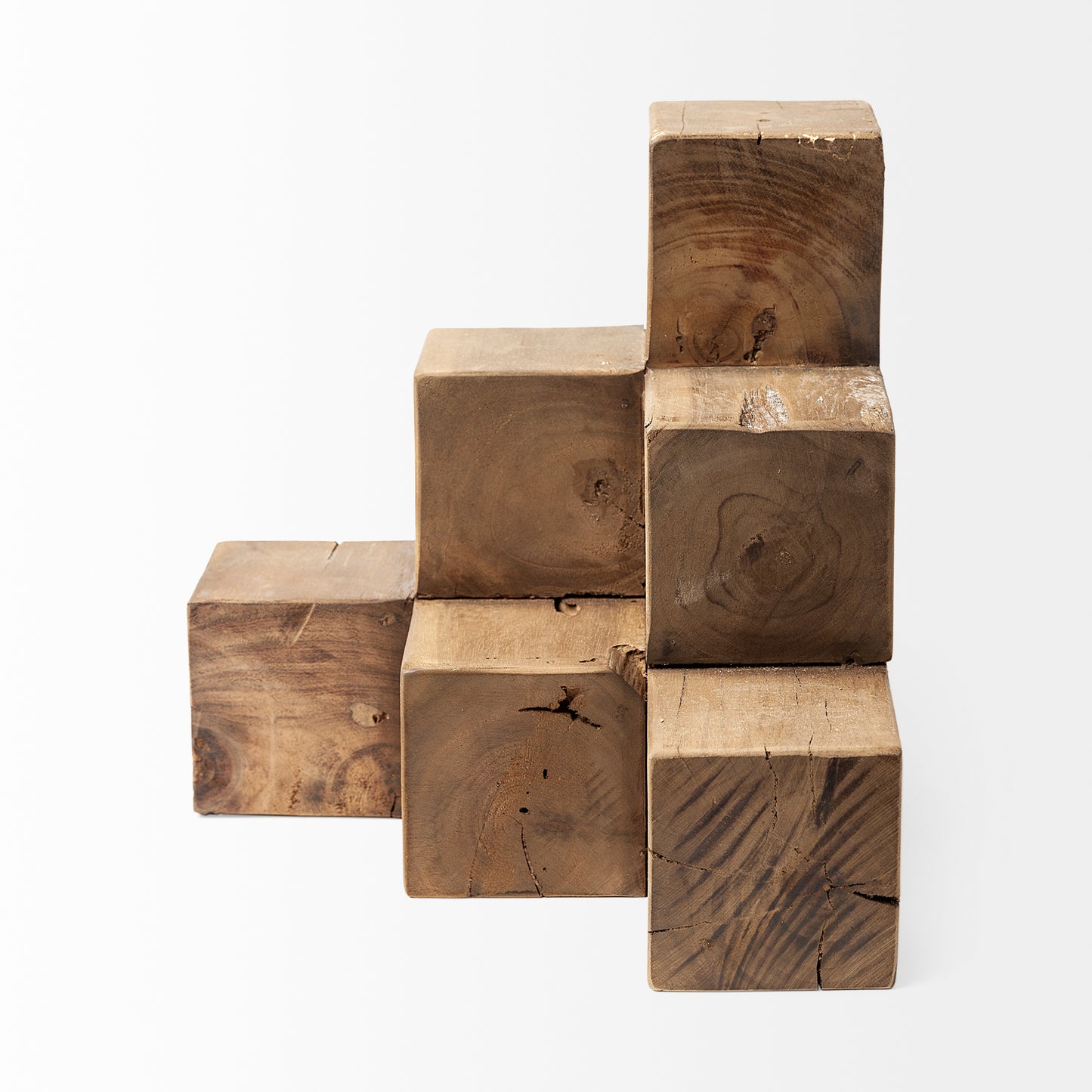 Rubik 15L x 10W Natural Wooden Cube Display Object
