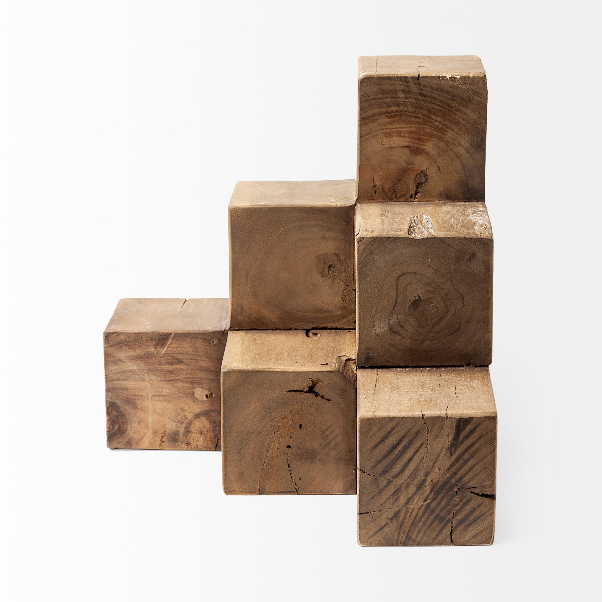 Rubik 15L x 10W Natural Wooden Cube Display Object