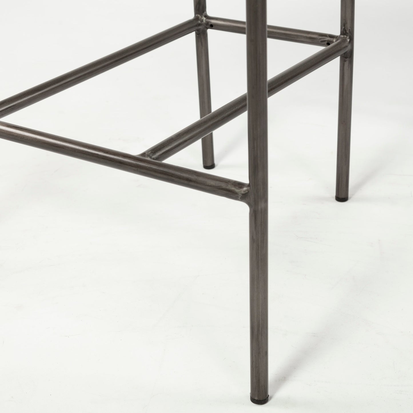 Parker II Beige Fabric Seat Gun Metal Grey Metal Counter Stool