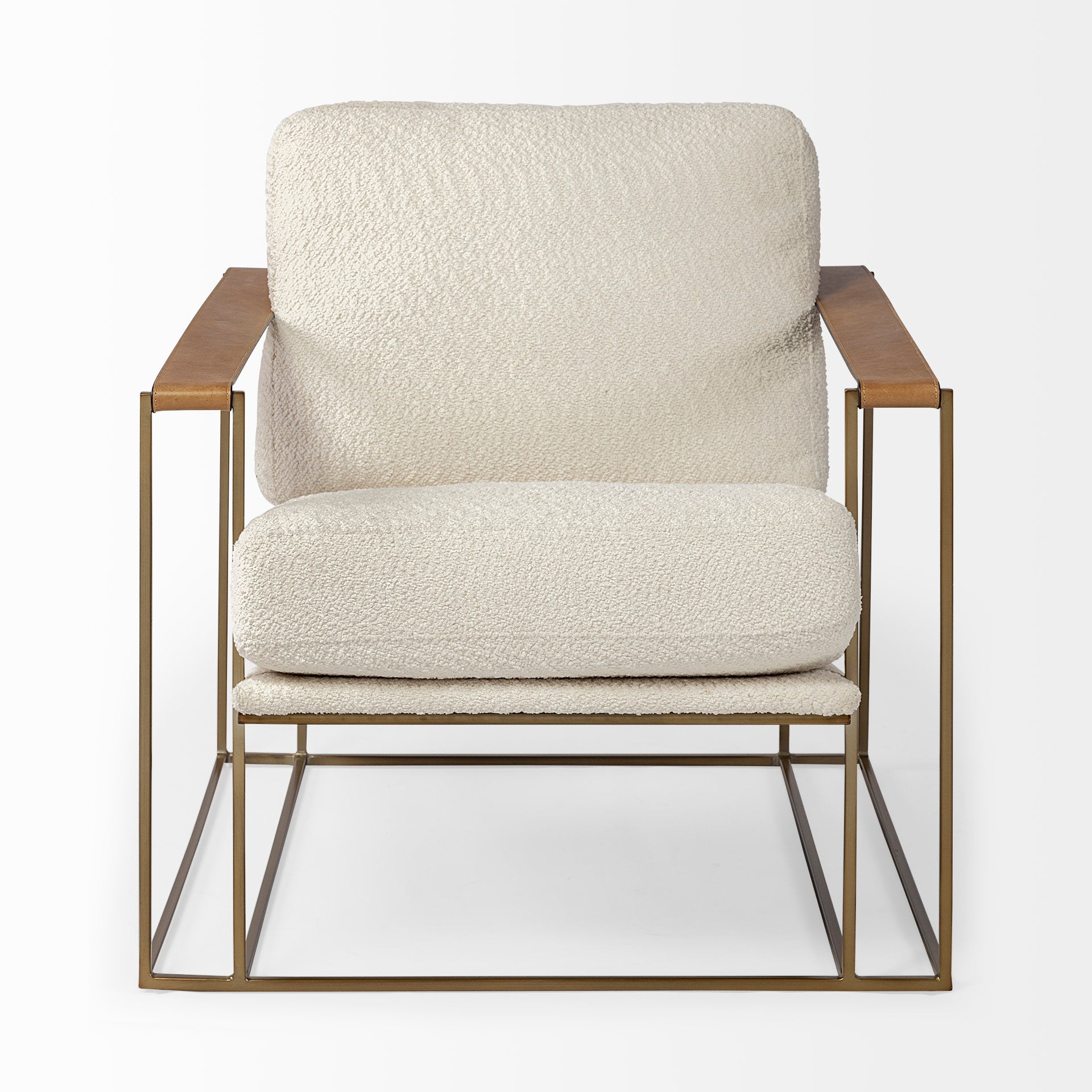 Watson Accent Chair Cream Boucle | Gold Metal - accent-chairs