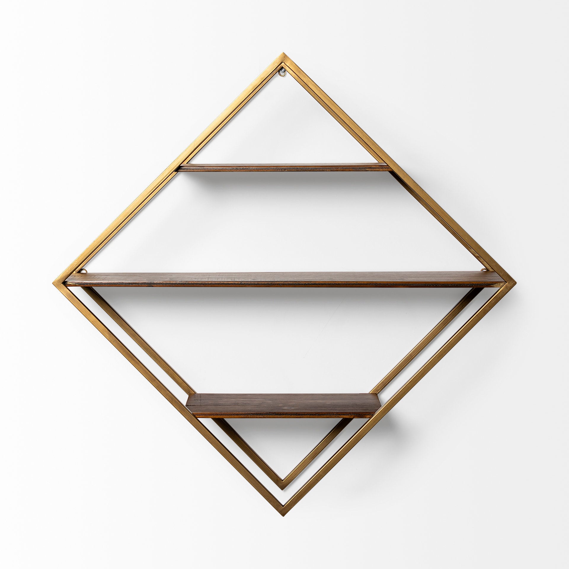 Neil Wall Furniture Gold Metal | Brown Wood - wall-furniture
