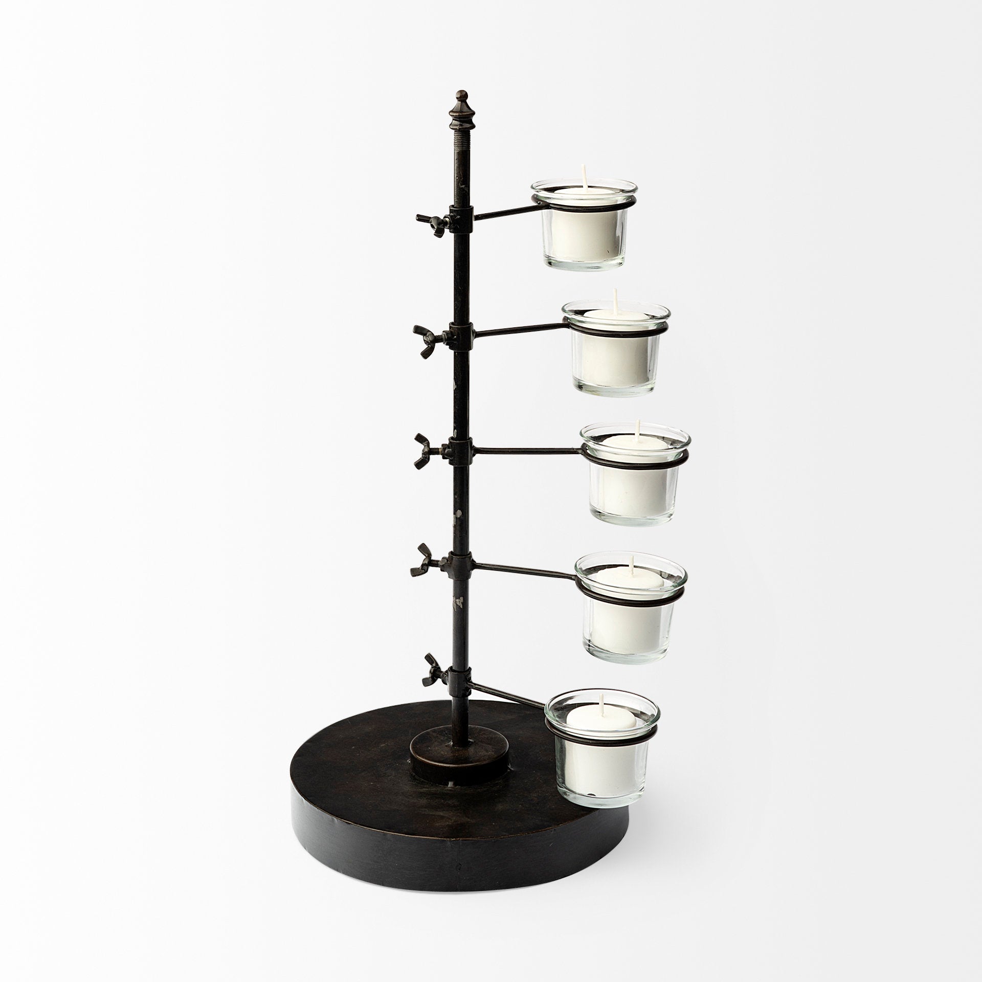 Jaran Black Metal Five Armed Tealight Table Candle Holder