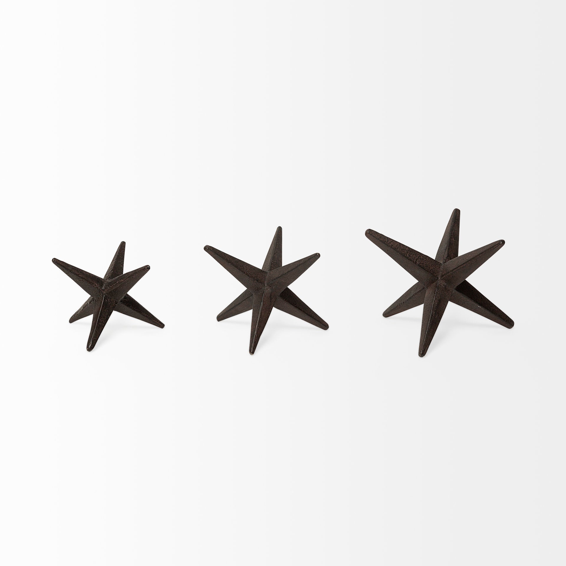 Rhea (Set of 3) Brown Cast Iron Small, Medium & Large Jacks