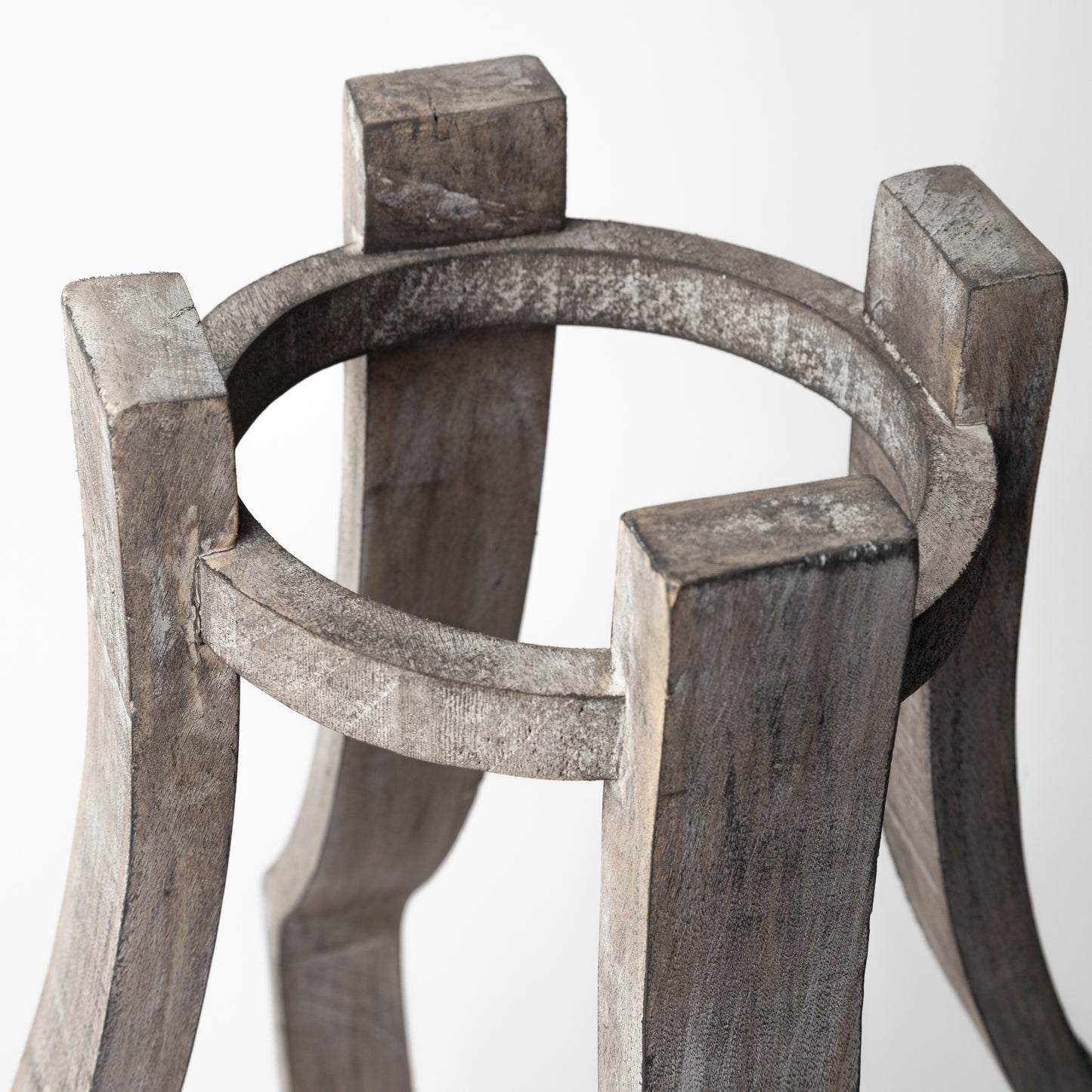 Brillion Large Rustic Wood Metal Table Candle Holder
