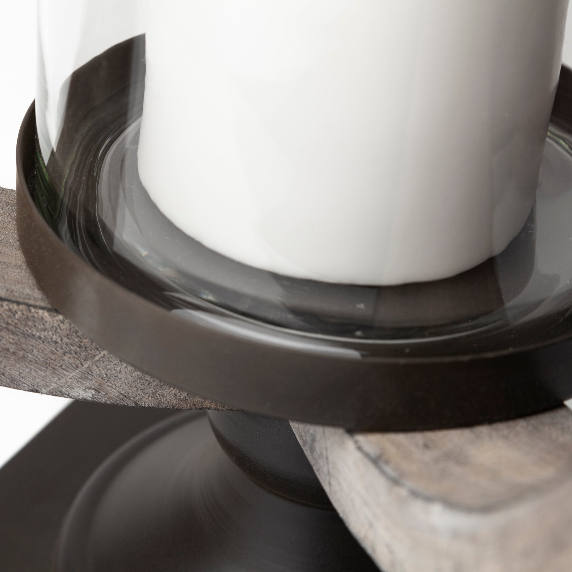 Brillion Large Rustic Wood Metal Table Candle Holder