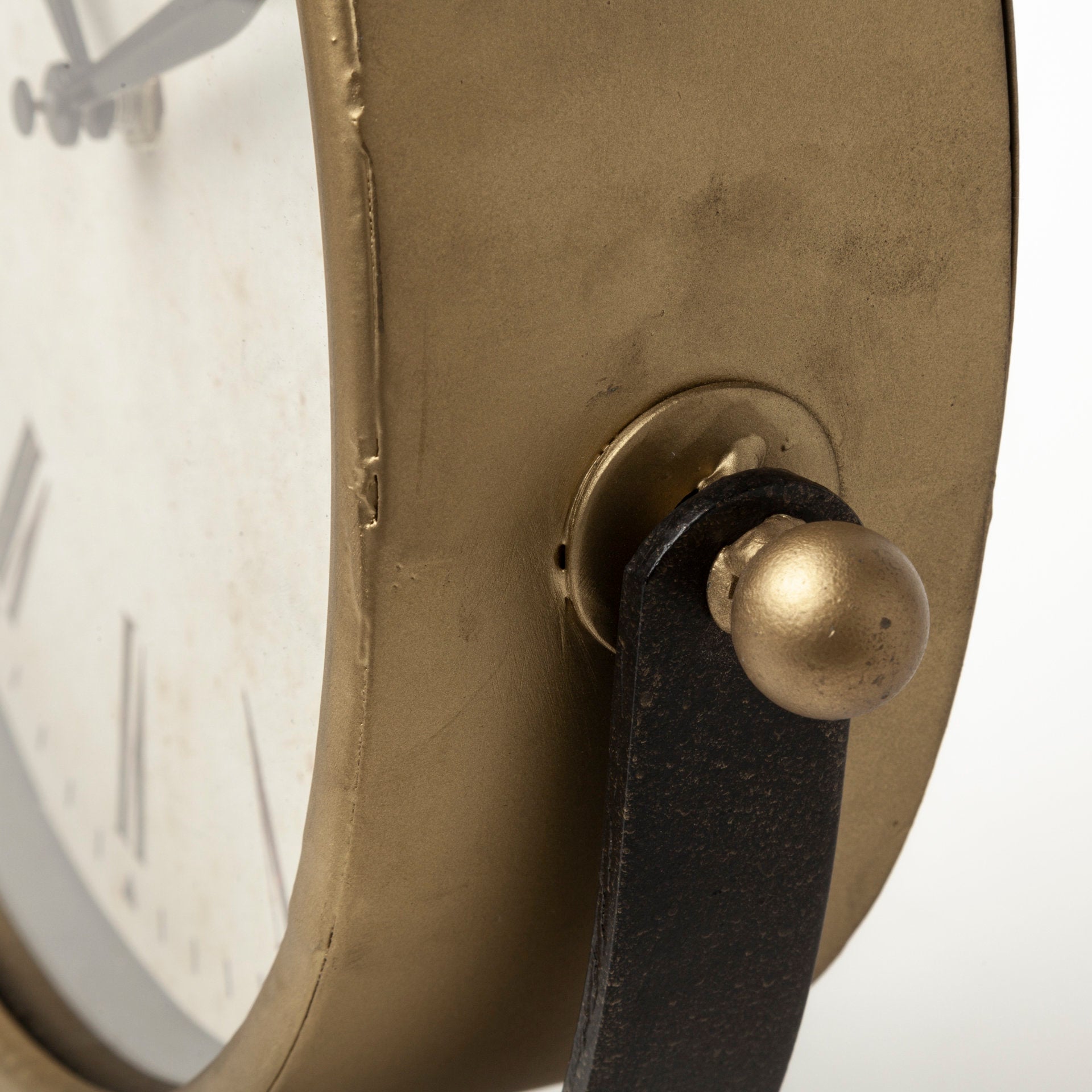 Houston Gold Metal Half Moon Base Table Clock