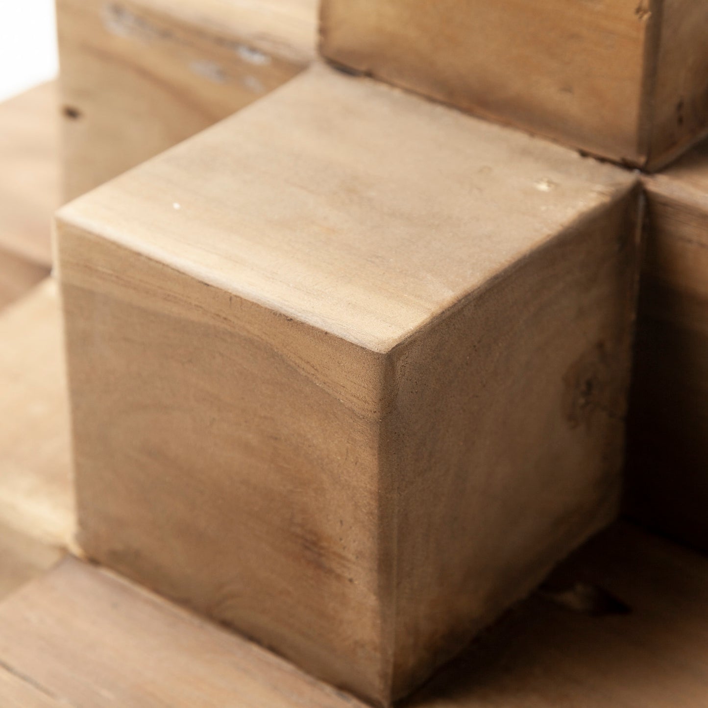 Rubik 15L x 10W Natural Wooden Cube Display Object