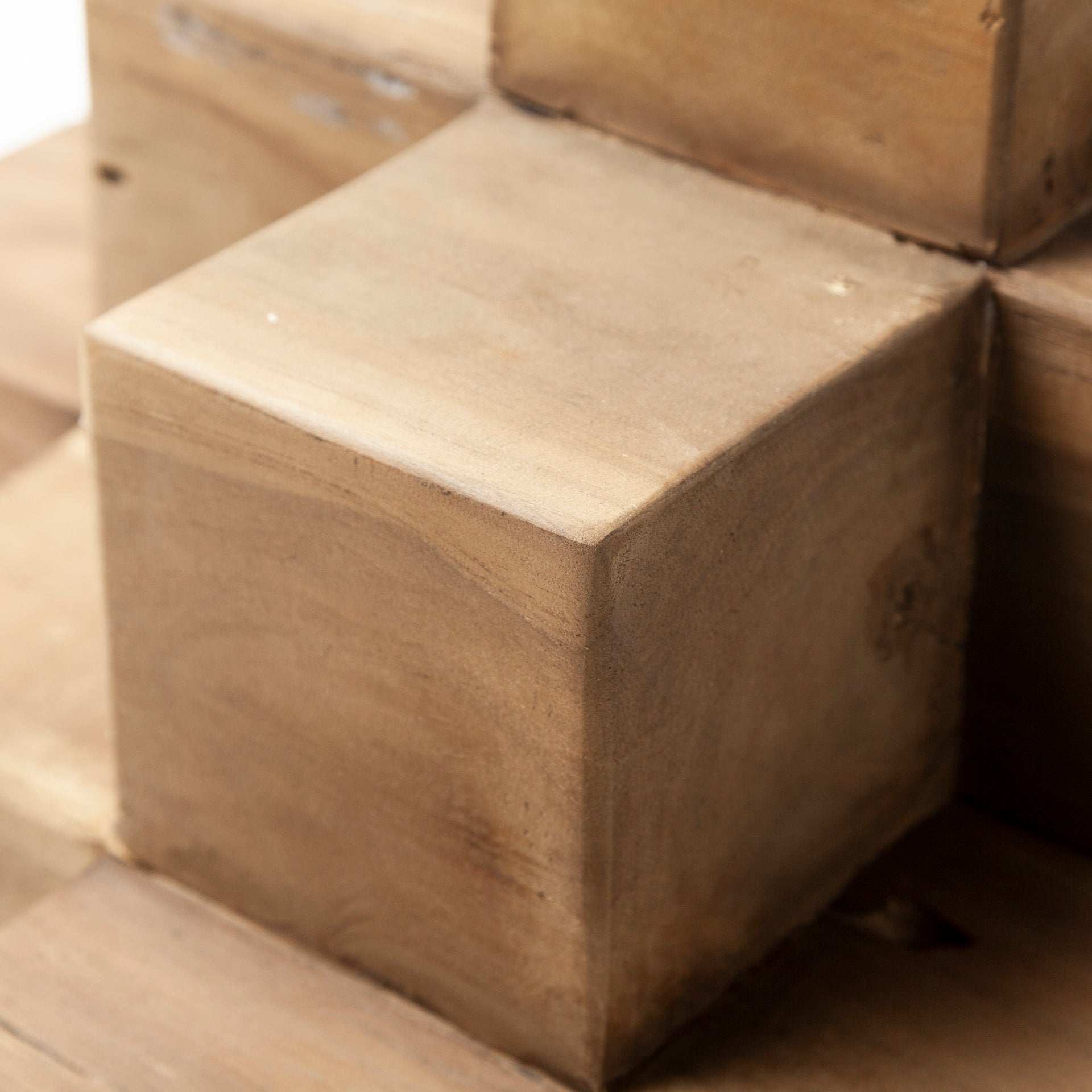 Rubik 15L x 10W Natural Wooden Cube Display Object