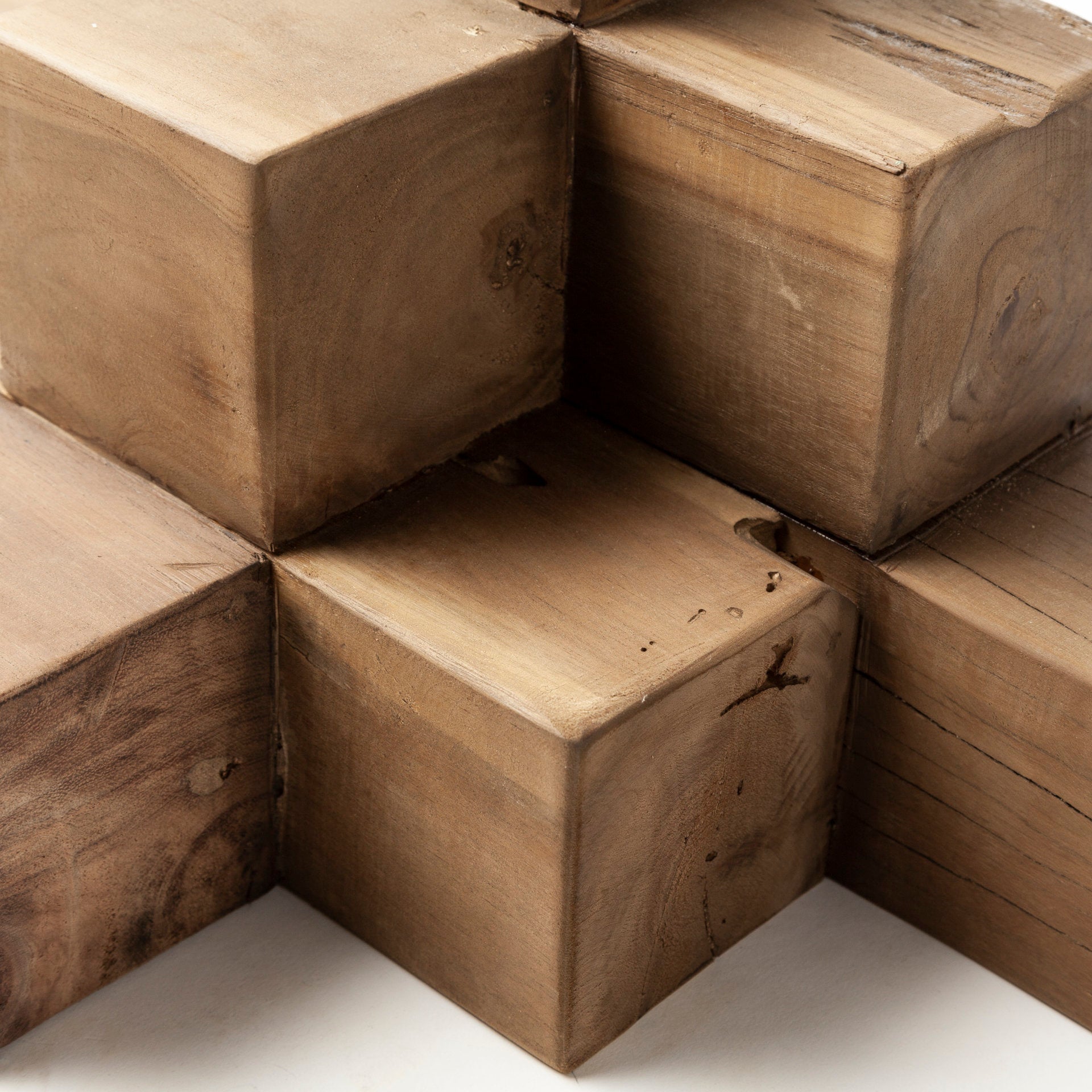 Rubik 15L x 10W Natural Wooden Cube Display Object