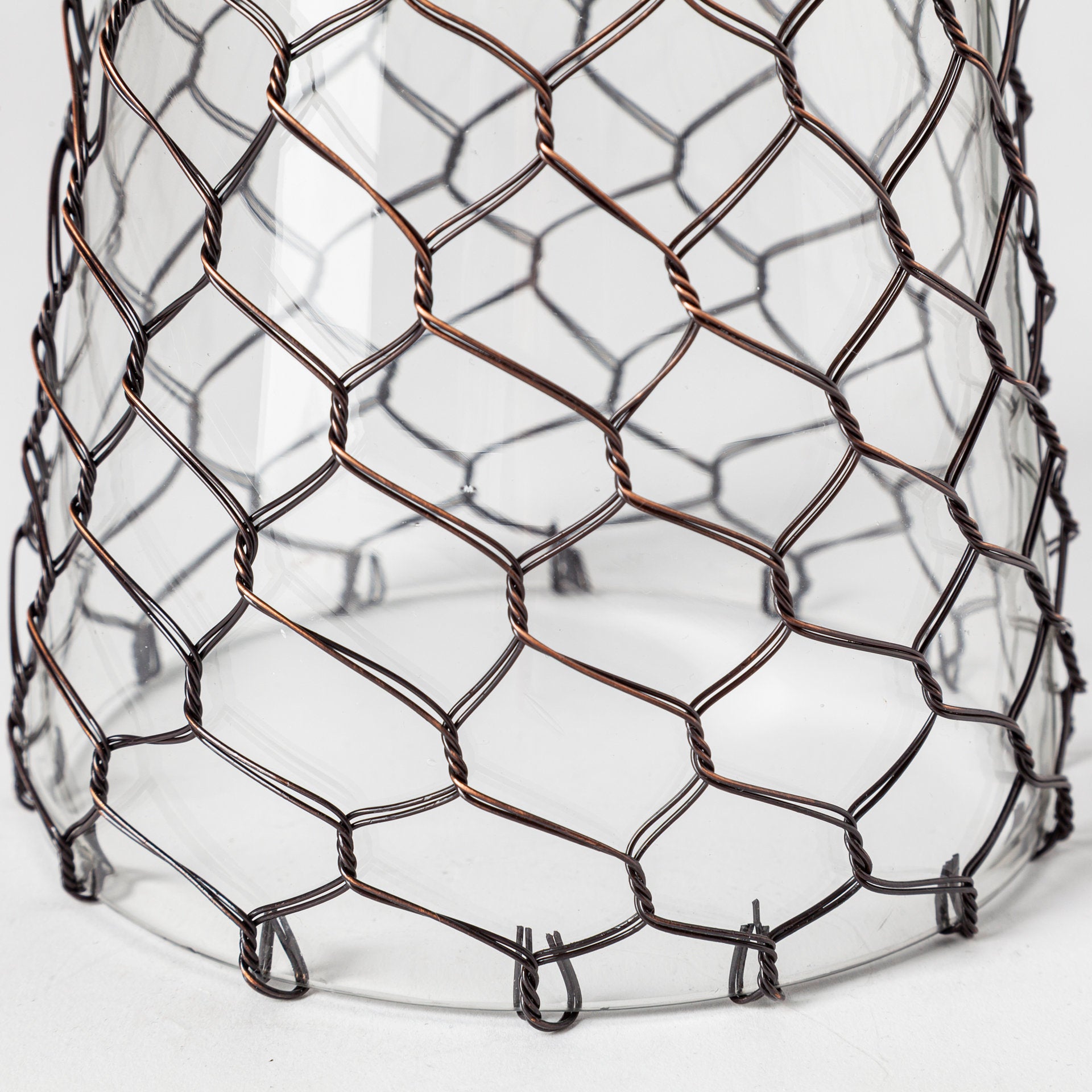 Shandra I Small Glass w/Metal Wire Snakeskin Pattern Table Candle Holder
