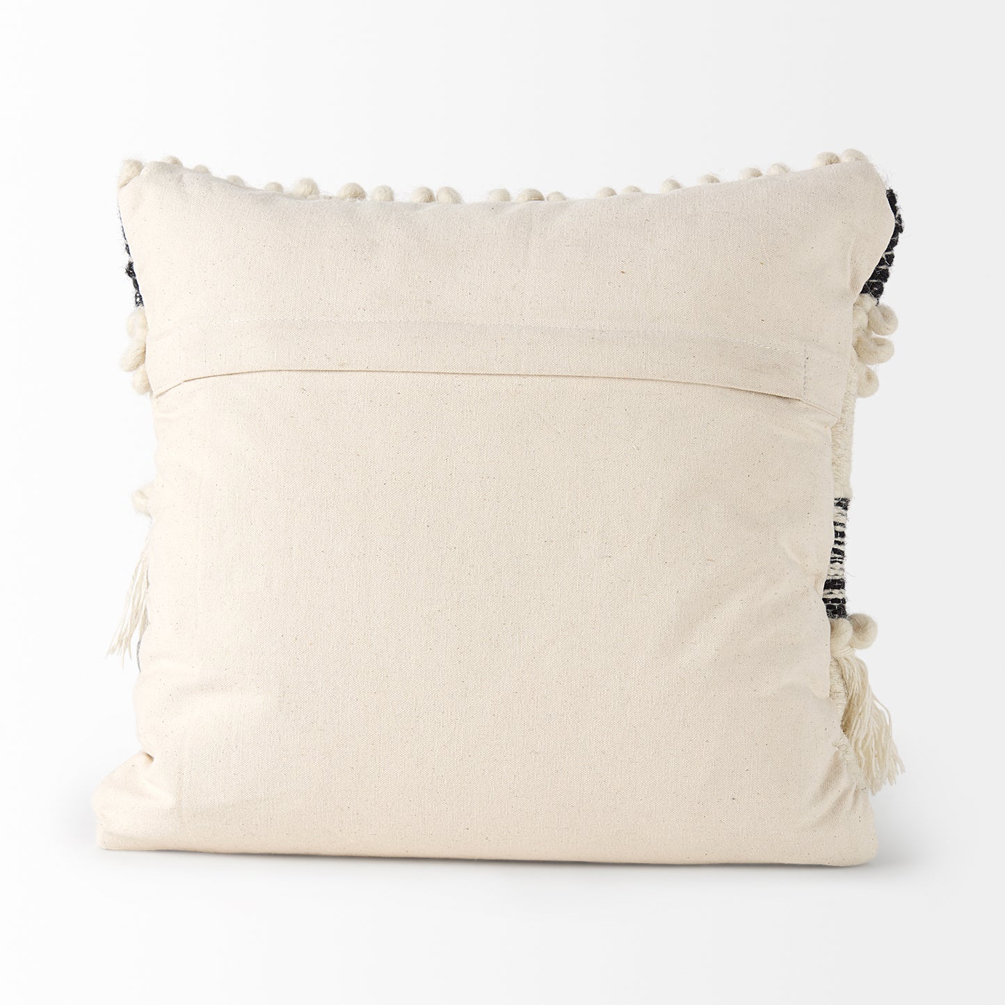 Beardell 18x18 Cream And Black Details With Tassels Pillow Cover