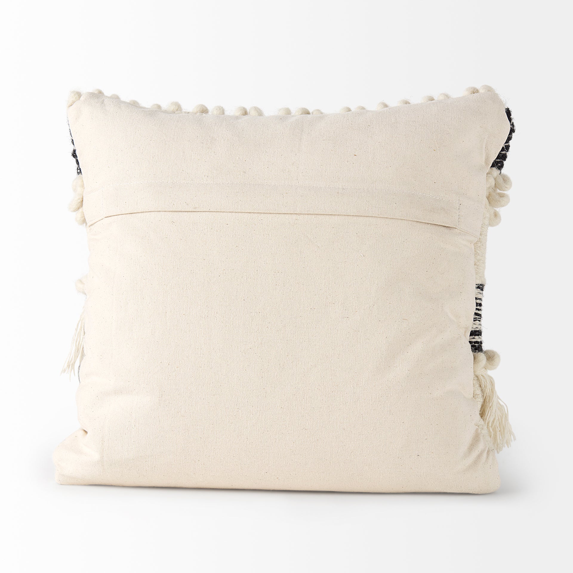 Beardell 18x18 Cream And Black Details With Tassels Pillow Cover