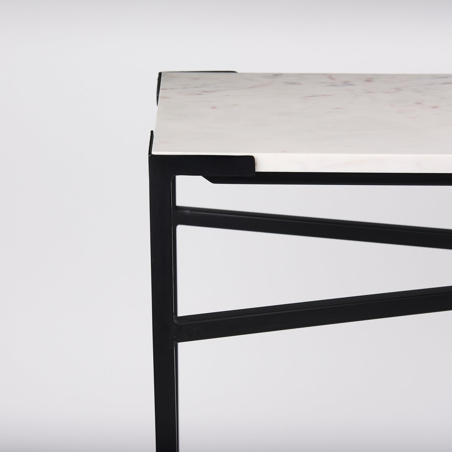 Lucas Console Table White Marble | Black Metal - console-tables