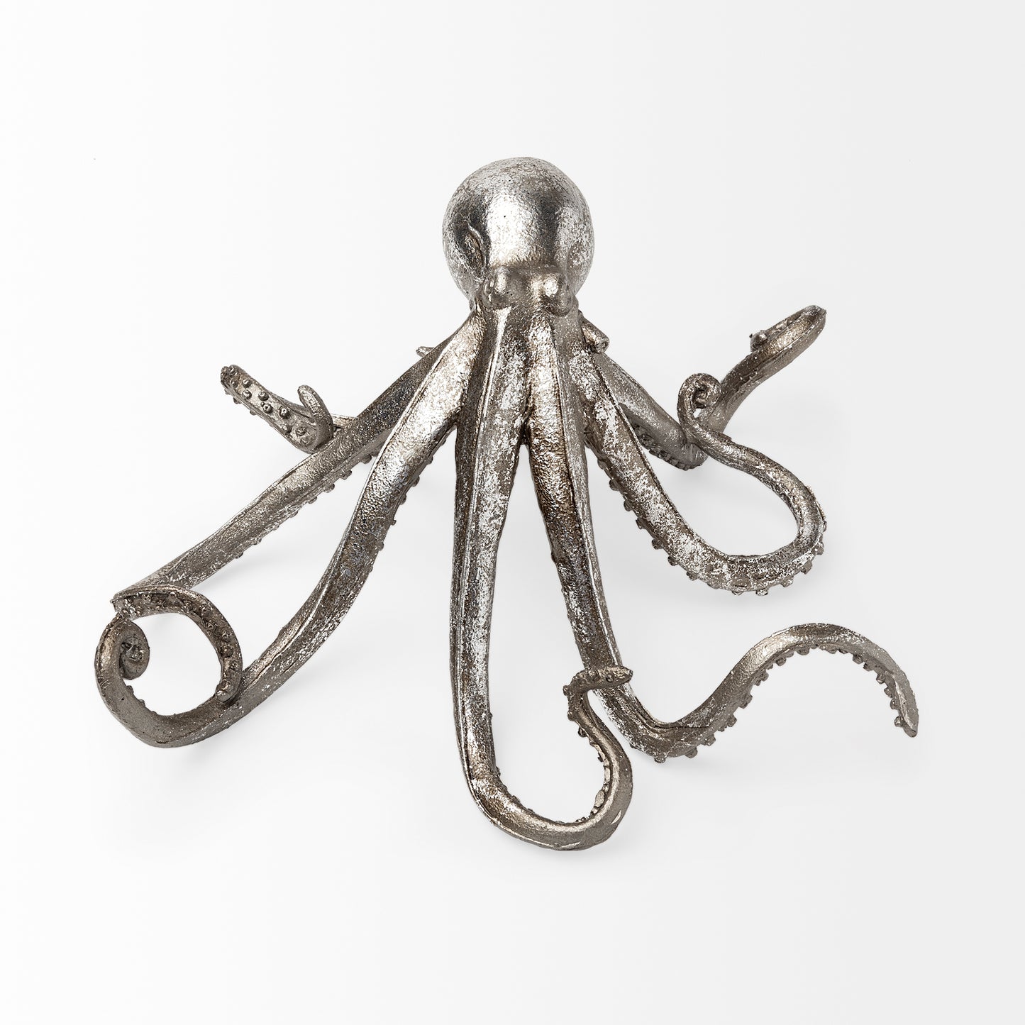 Strafford Medium 13L x 7W Silver Resin Octopus