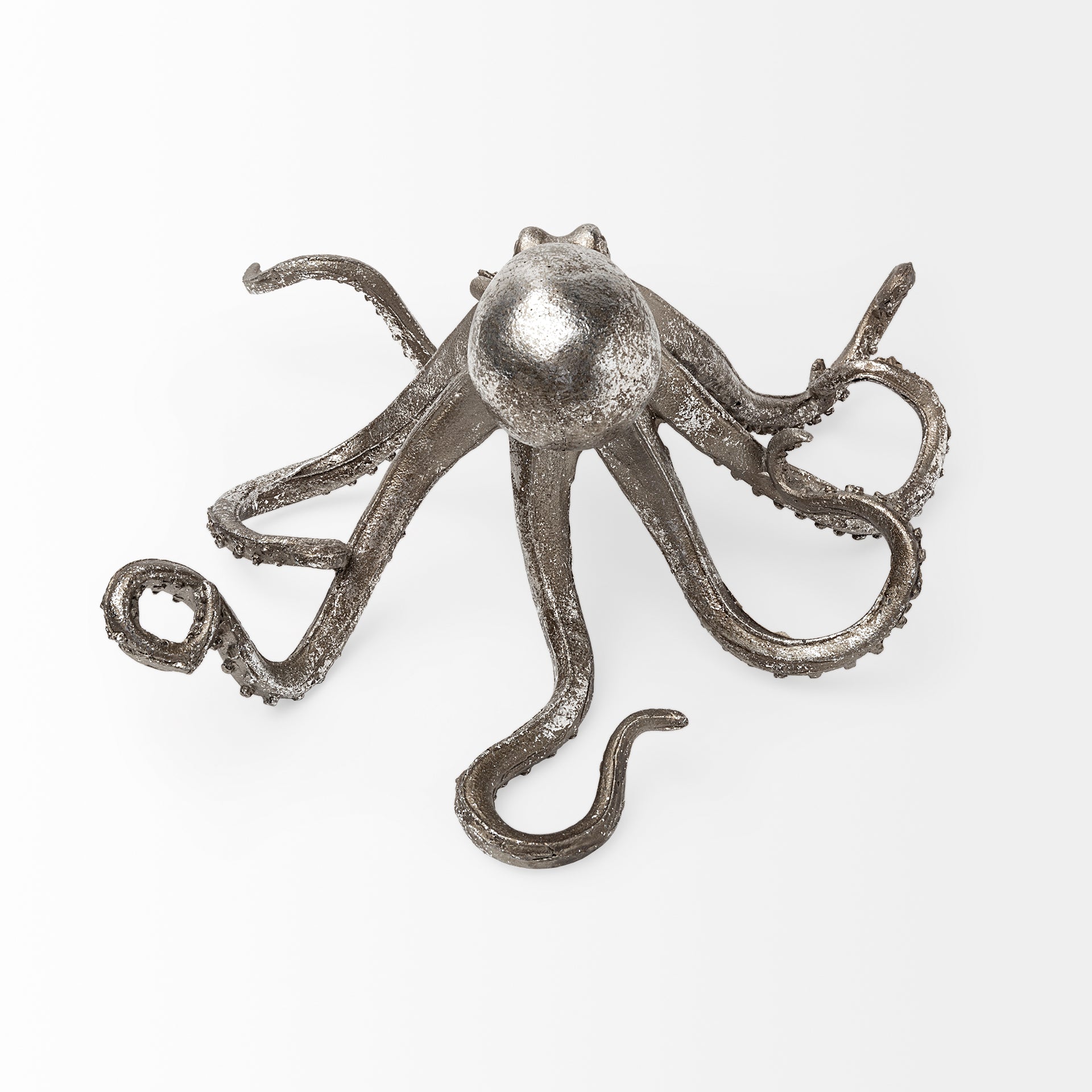 Strafford Medium 13L x 7W Silver Resin Octopus