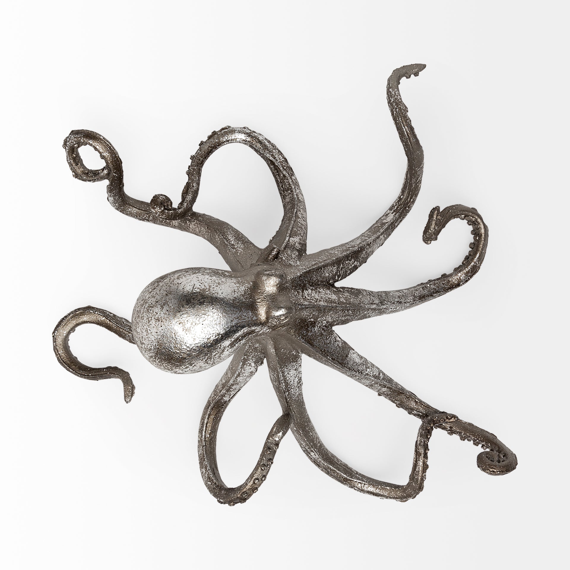 Strafford Medium 13L x 7W Silver Resin Octopus