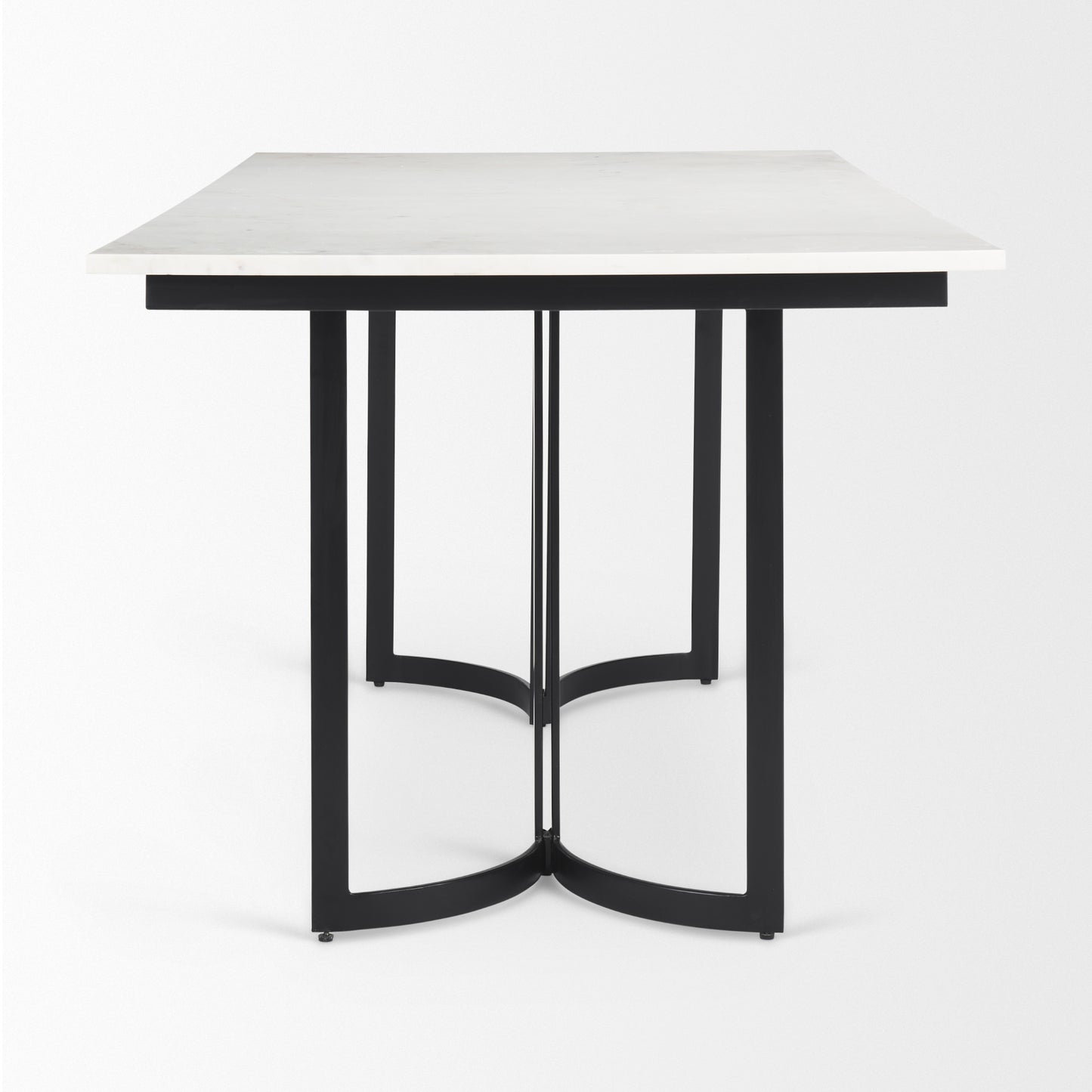 Tanner Dining Table White Marble | Black Metal | Rectangle - dining-table