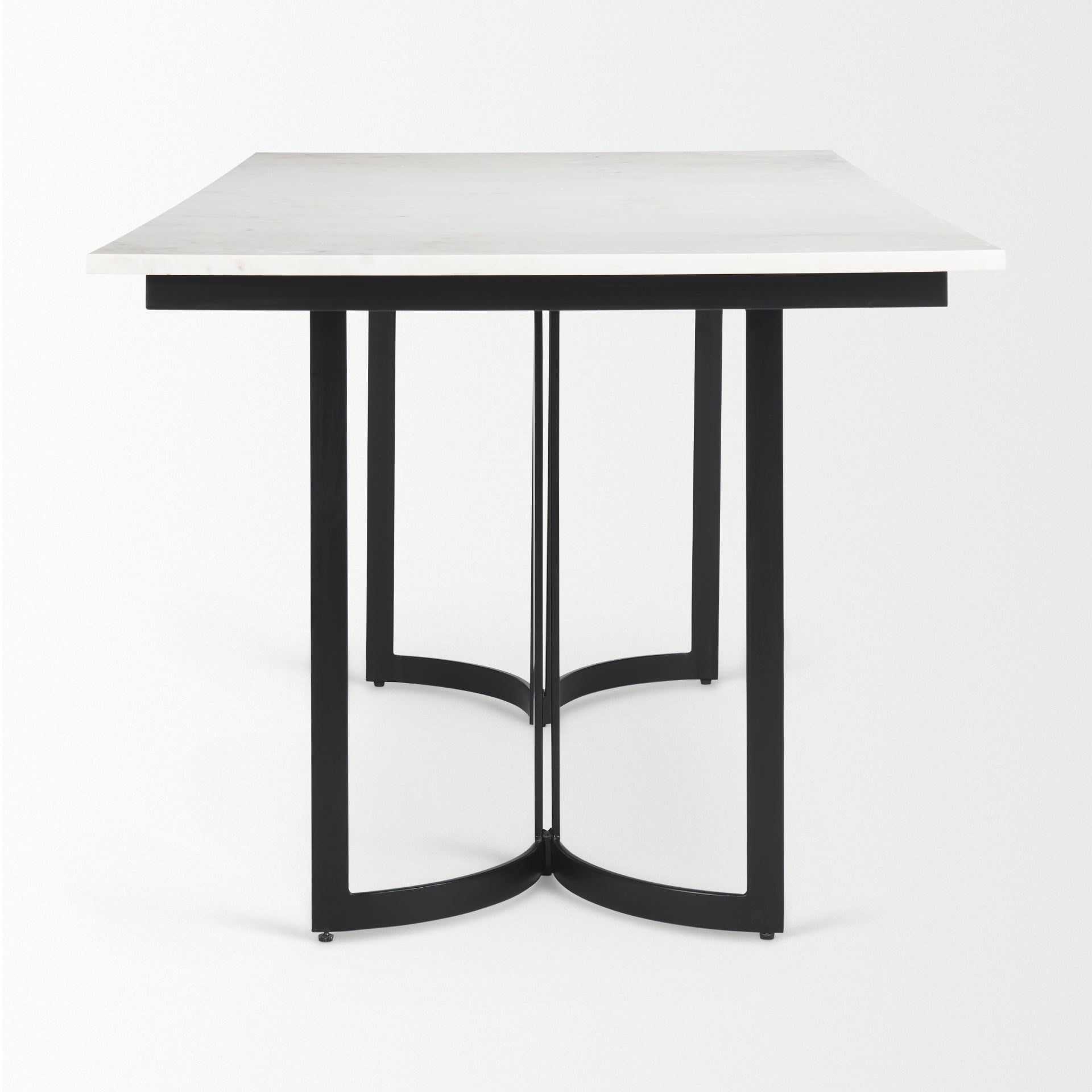 Tanner Dining Table White Marble | Black Metal | Rectangle - dining-table