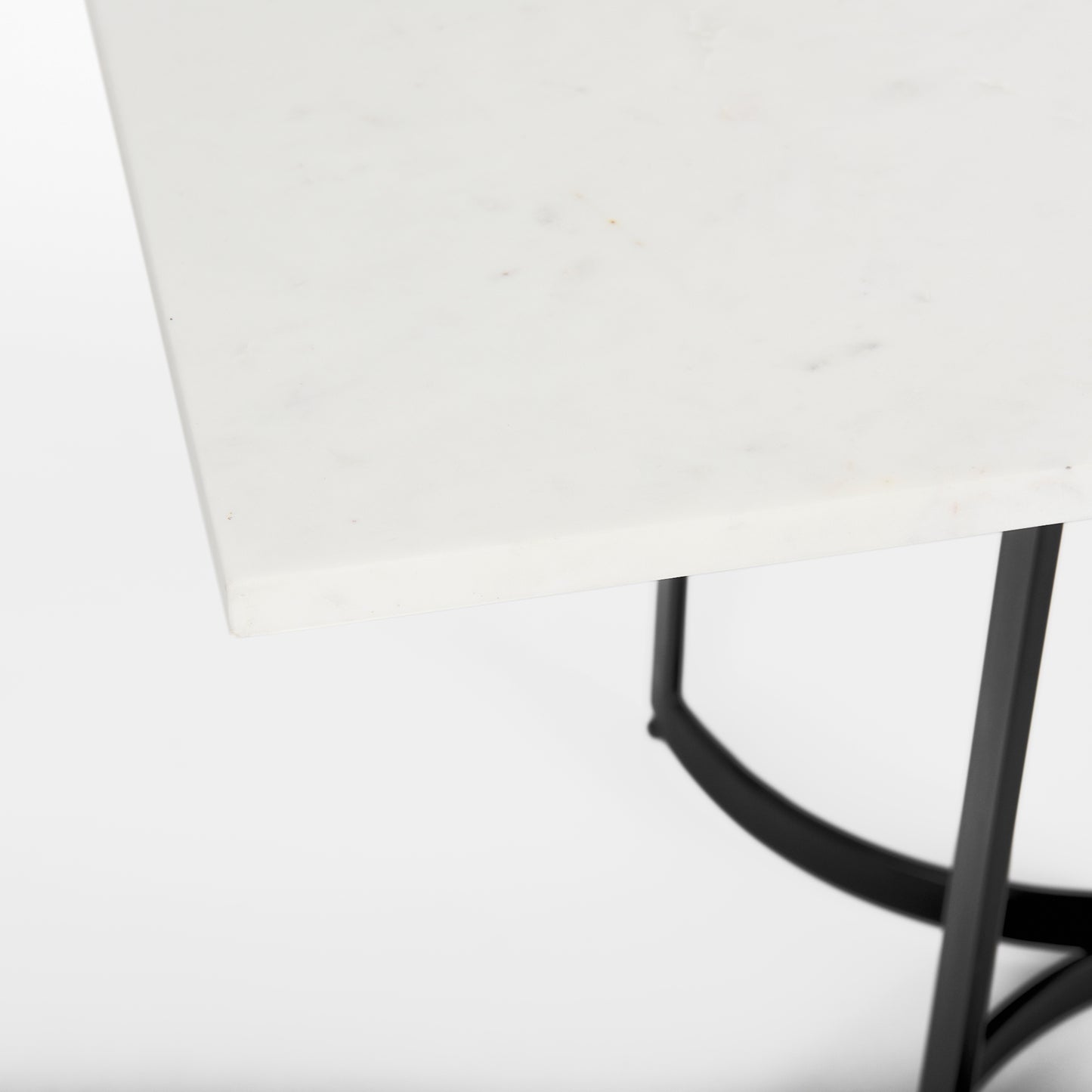 Tanner Dining Table White Marble | Black Metal | Rectangle - dining-table