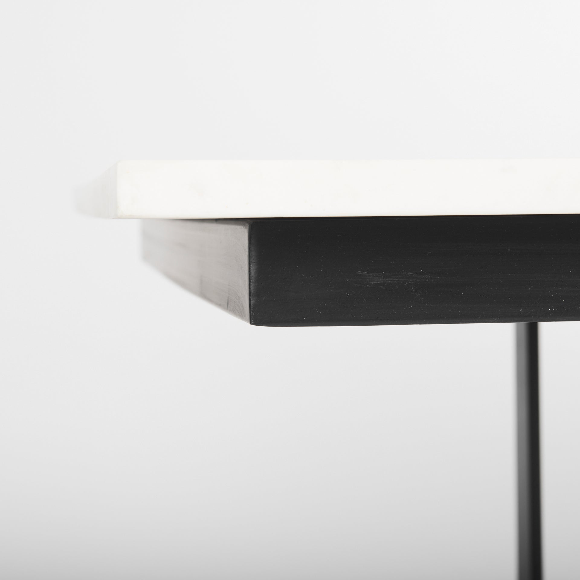 Tanner Dining Table White Marble | Black Metal | Rectangle - dining-table