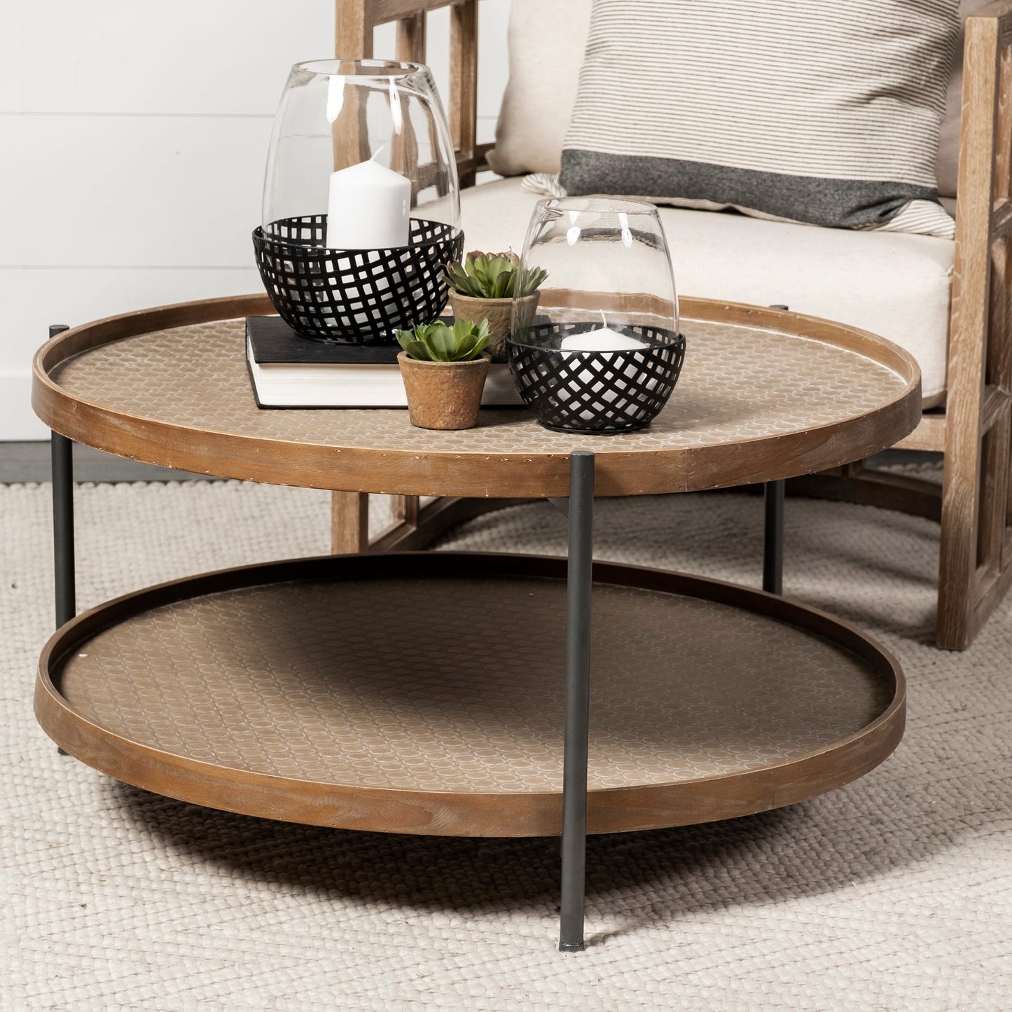 Kade Coffee Table Brown Wood | Black Metal - coffee-tables