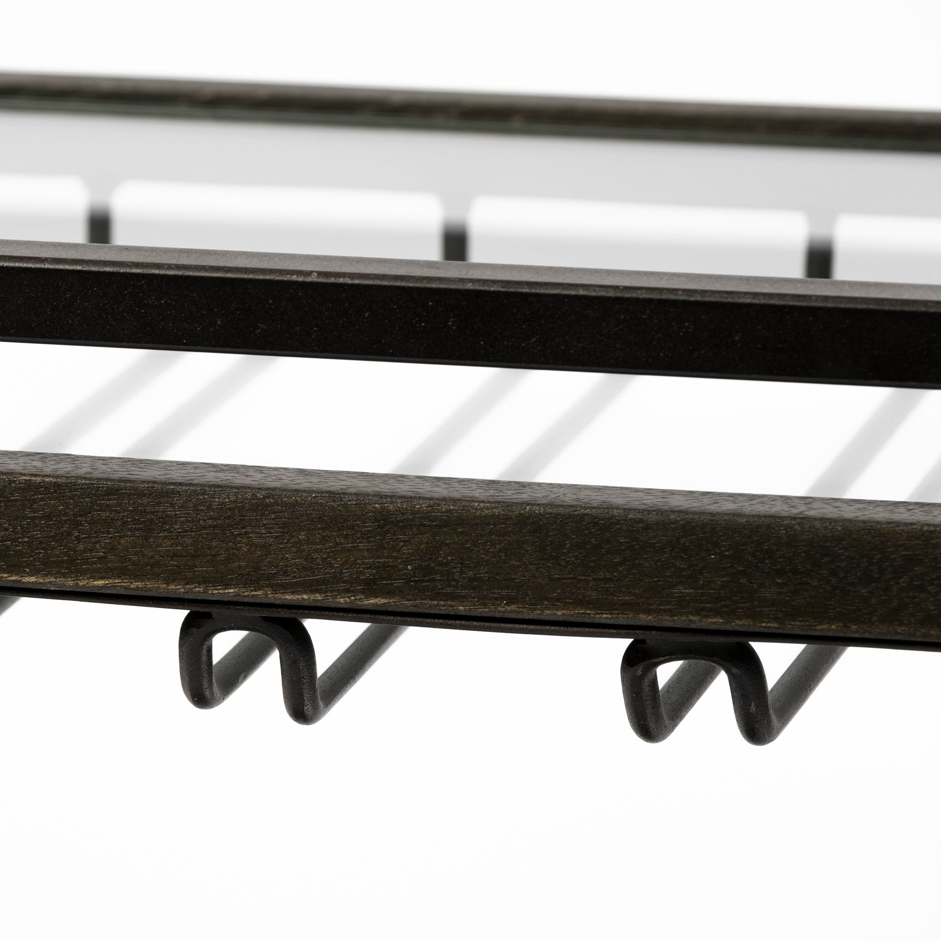 Chriselle Black Metal And Glass Two Tier Bar Cart